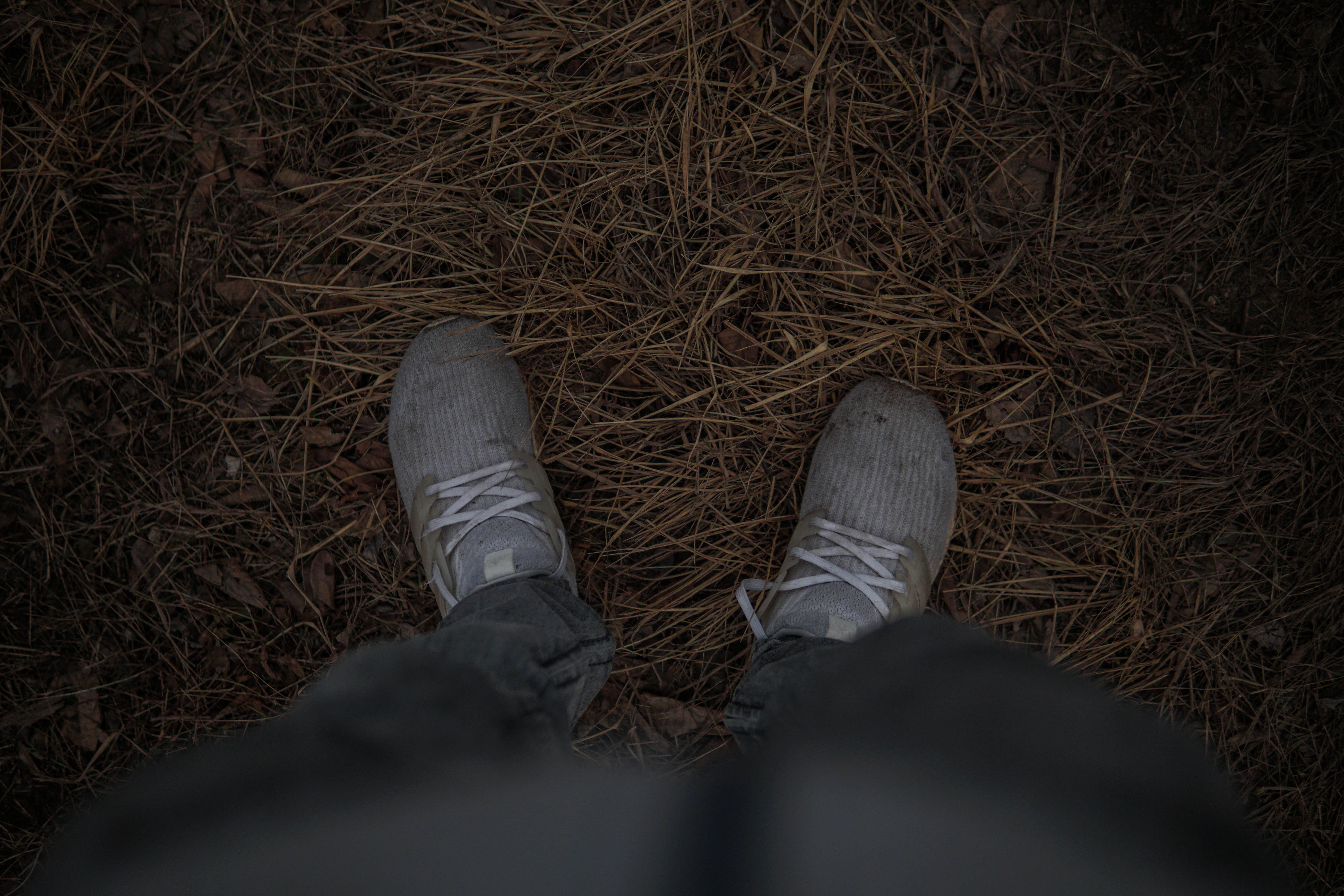 human leg, directly above, running shoe, apparel, human limb, boot, ankle, soil, puddle, human, personal perspective, bandage, ground, human body part, HD Wallpaper