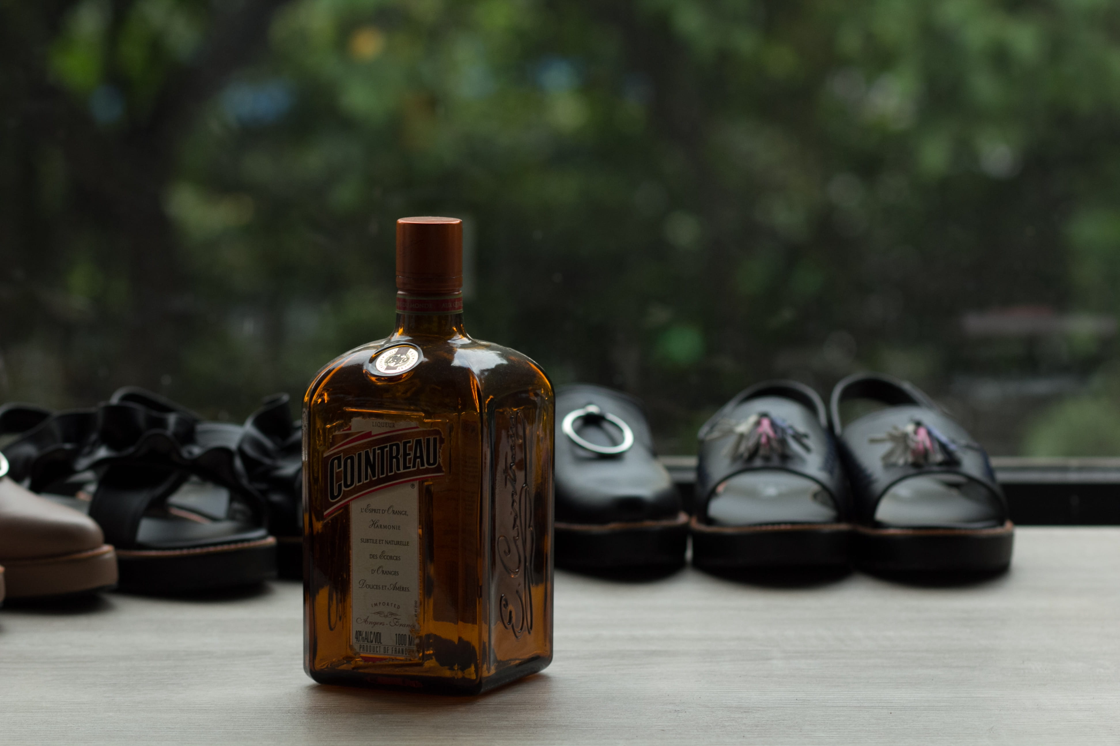 still life, table, aesthetic, refreshment, food and drink, transparent, no people, photography, glass - material, focus on foreground, close-up, bottles, HD Wallpaper