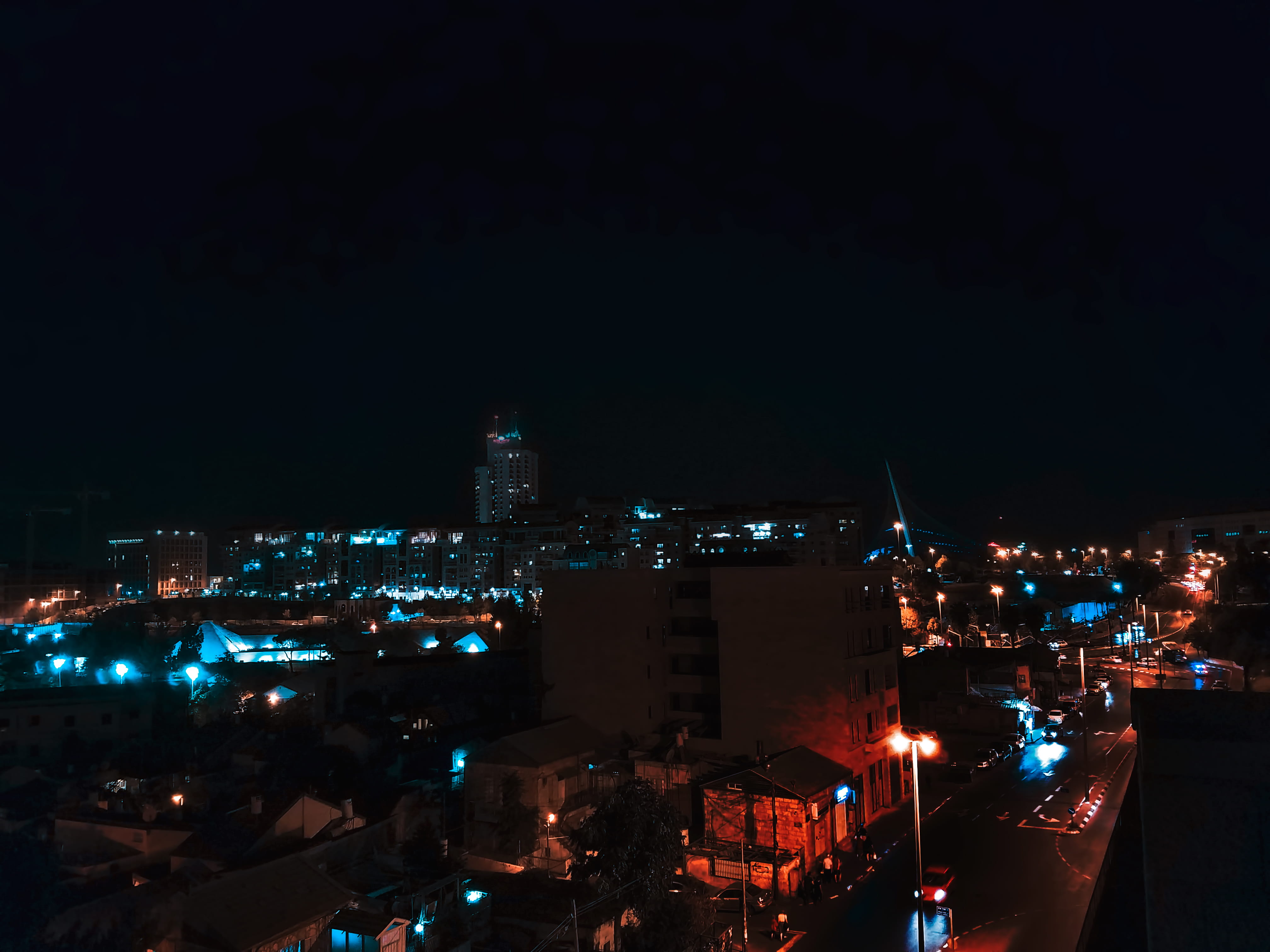 city, illuminated, lights, settlement, cityscape, nightlife, city life, travel destinations, residential district, night, jerusalem, building exterior, HD Wallpaper