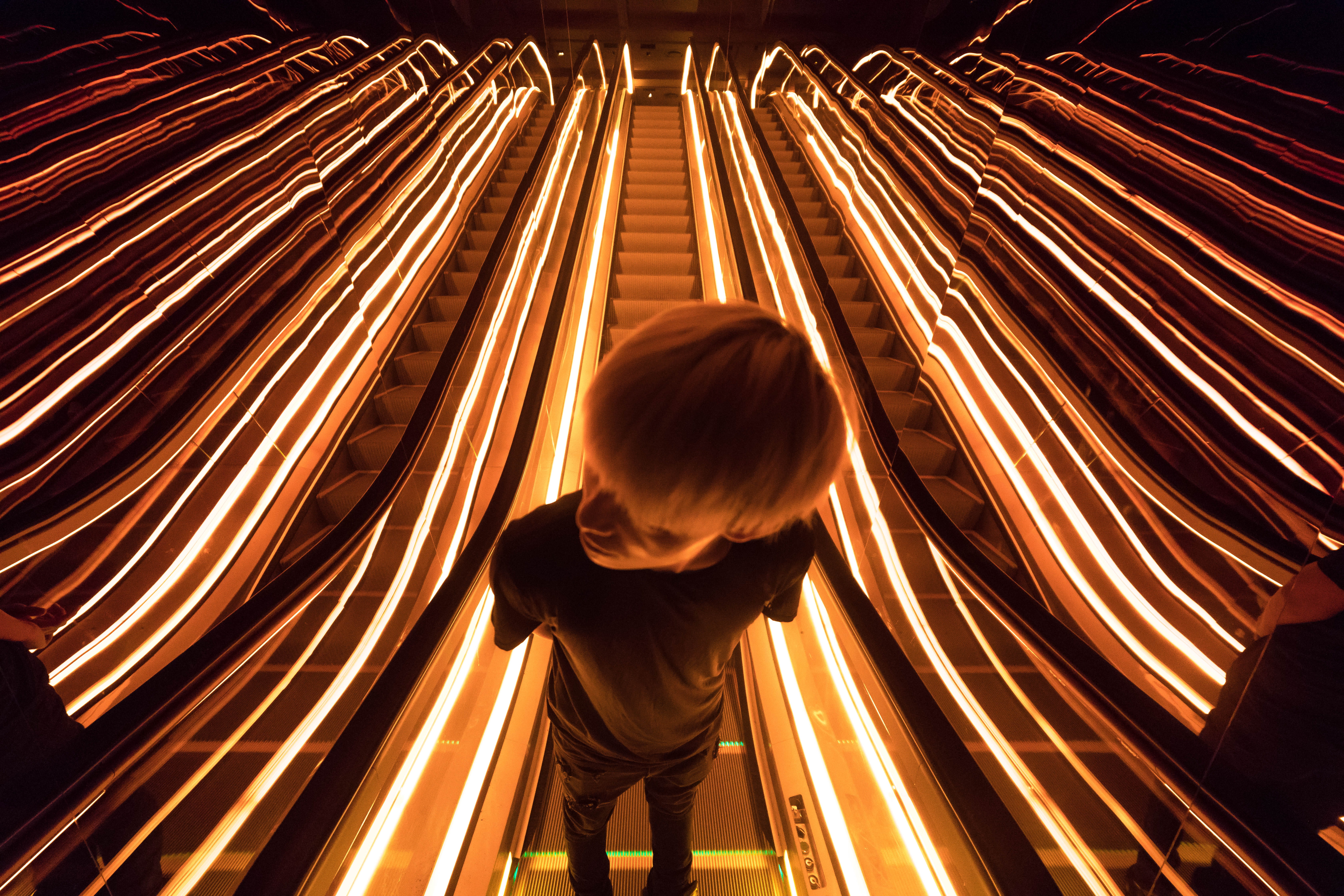 standing, glowing, lowlight, long exposure, light trail, childhood, tron, males, motion, three quarter length, blurred motion, minimal, night, lights, neon, HD Wallpaper