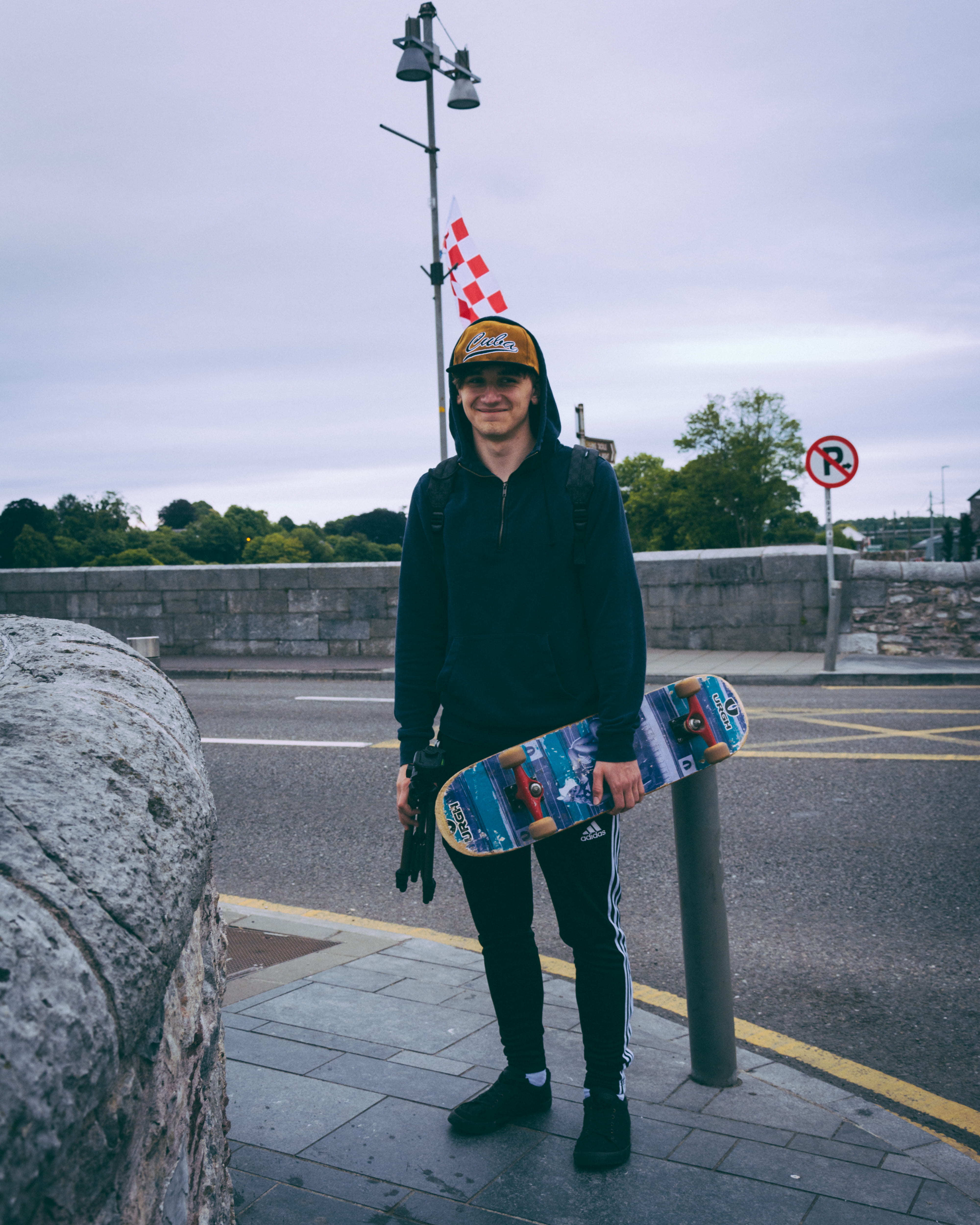 skateboarding, casual clothing, holding, person, road, street, young adult, looking at camera, seb, real people, auto, skater, city, outdoors, day, portrait, Phone HD Wallpaper