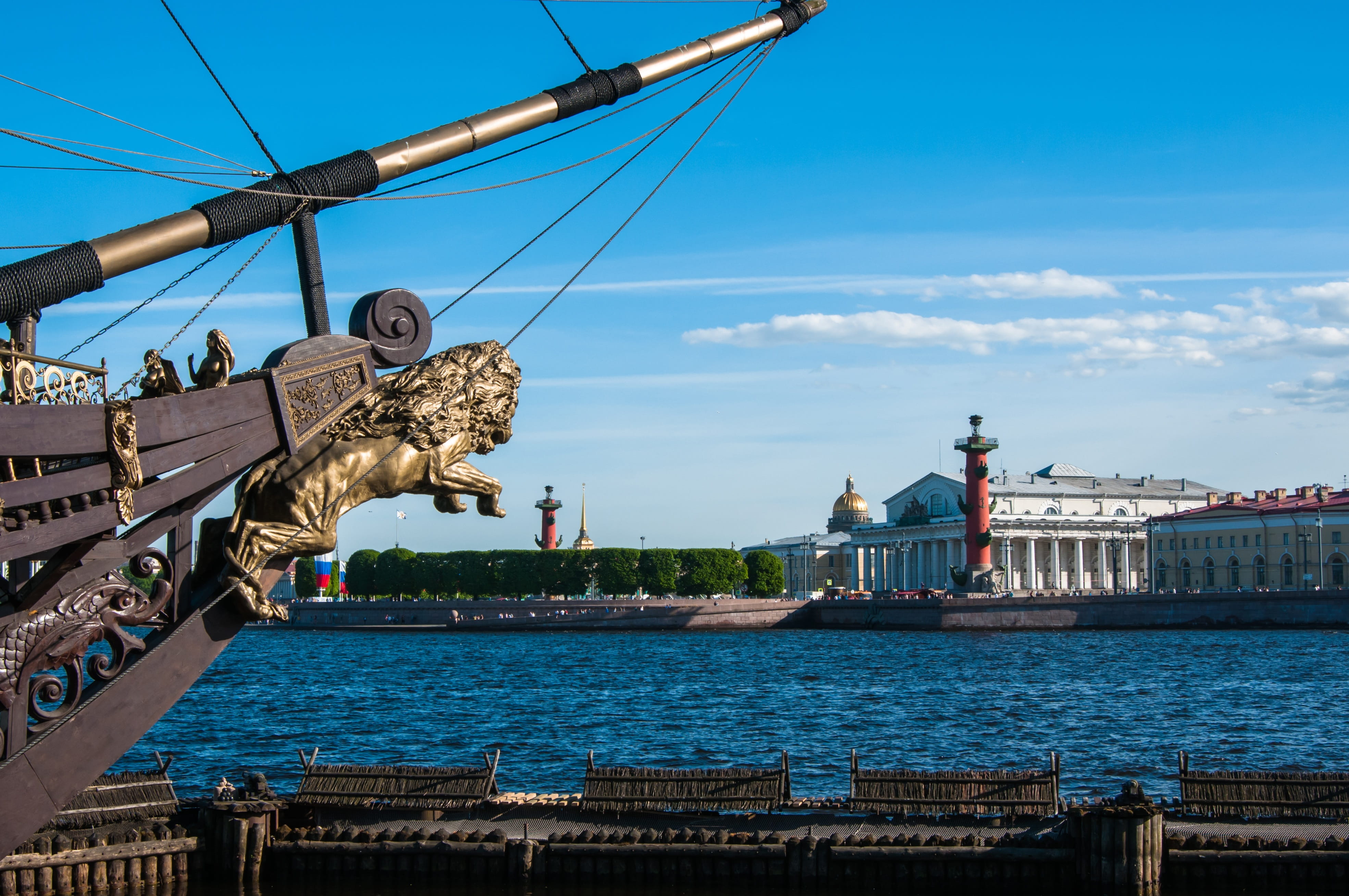 russia, representation, sights, sculpture, outdoors, peter, beautiful view, architecture, 4K, river, sailboat, nature, travel, no people, petersburg, travel destinations, HD Wallpaper