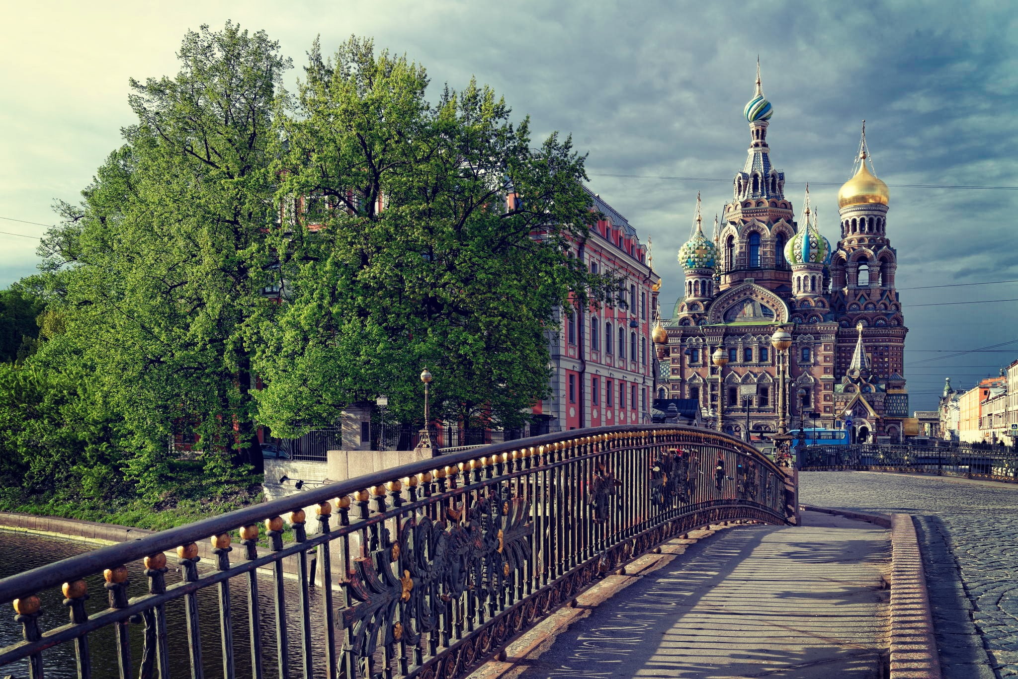 Bridge, Russia, place of worship, plant, day, no people, outdoors, spirituality, sky, religion, The savior on the spilled blood, tree, architecture, tower, HD Wallpaper