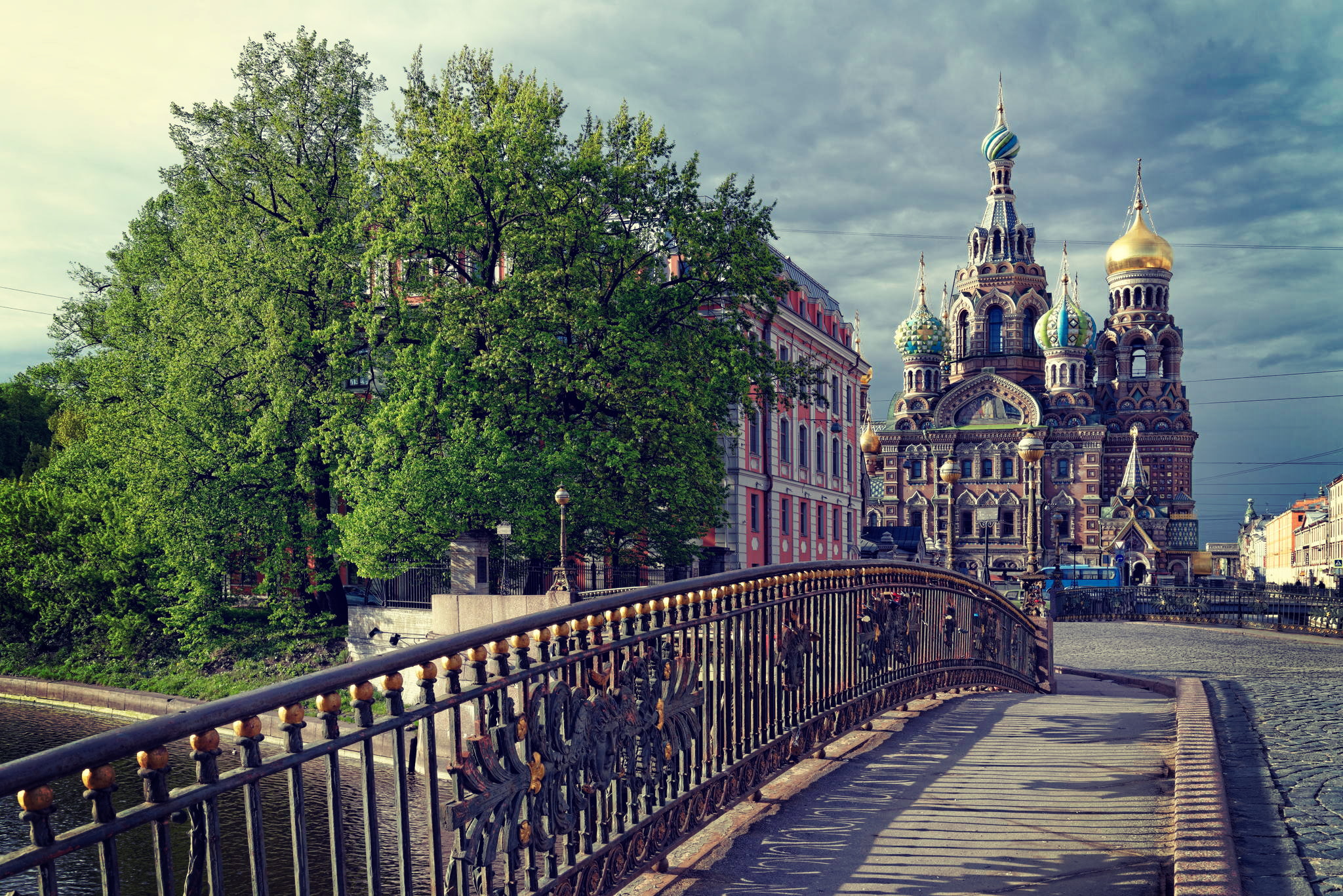 St. Petersburg, SPb, 1080P, Russia, Peter, Clouds, Temple, Bridge, Dome, Leningrad, Saint Petersburg, Of the Savior on spilled Blood, HD Wallpaper