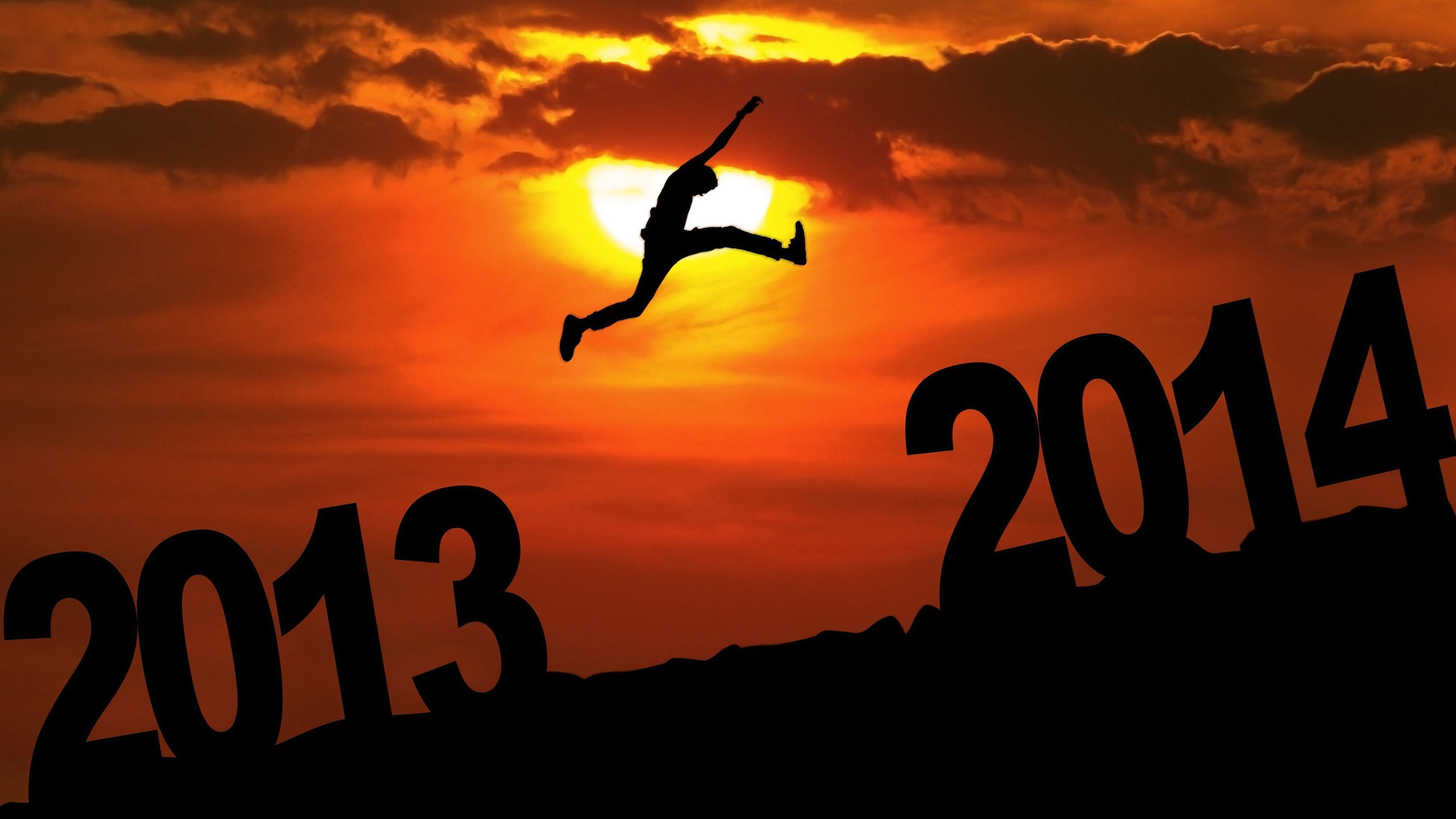 Leap, Clouds, poster, Sunset, Pictures, 2013, 2014, Creative, People, 2K, Sky, HD Wallpaper