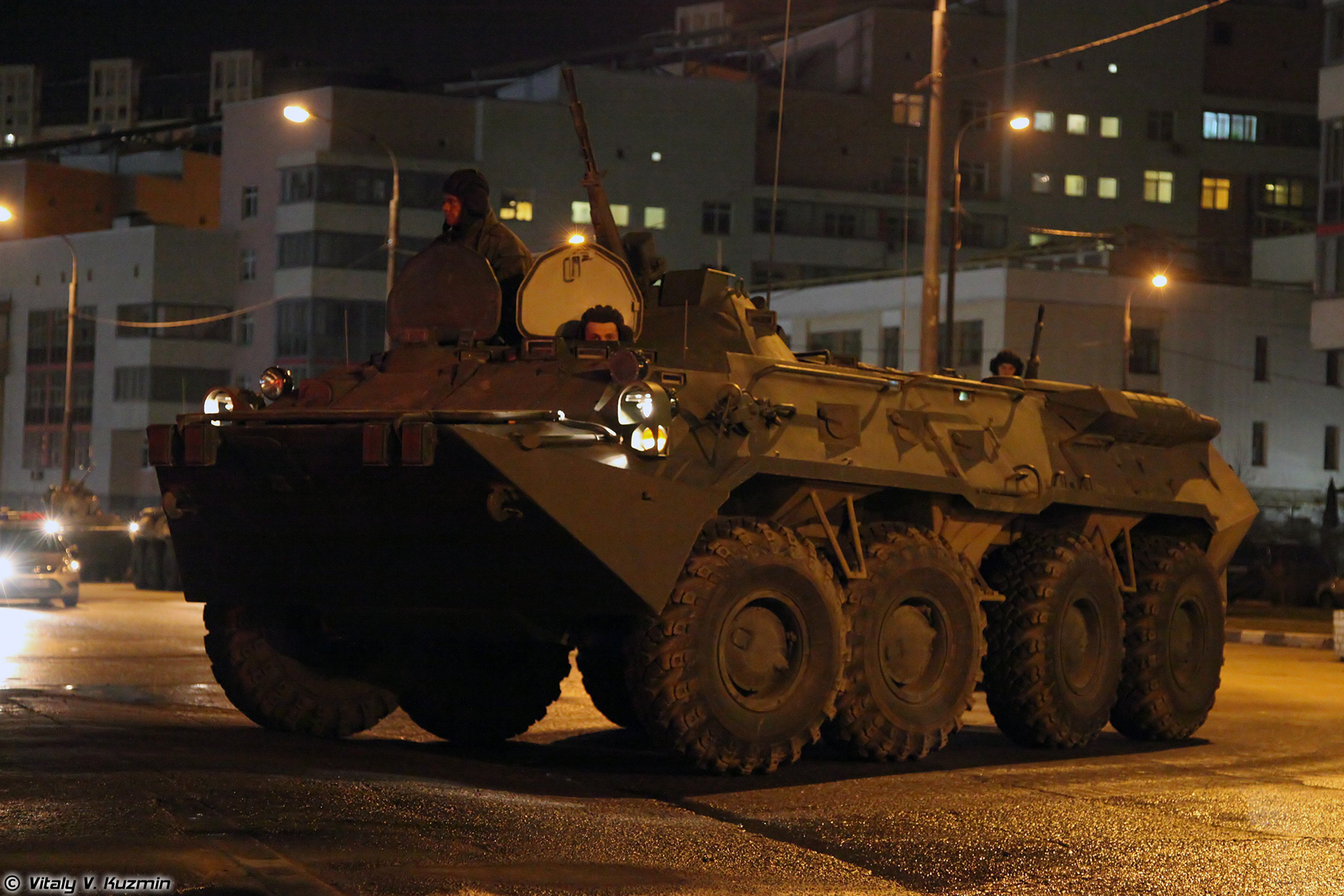 russian, parade, alabino, russia, march, armored, army, moscow, vehicles, 4K, 4000x2667, military, night, apc, btr 80, HD Wallpaper