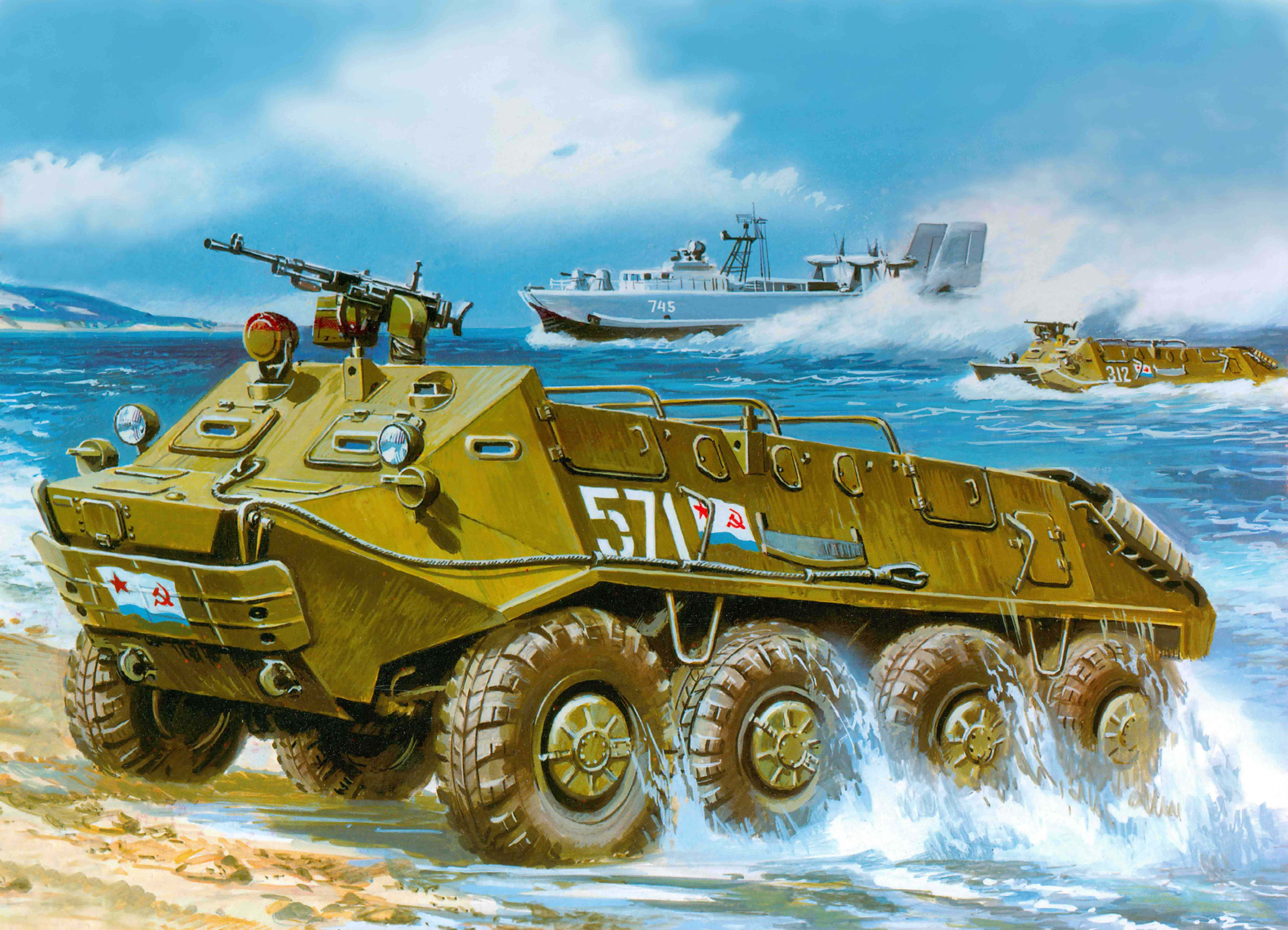 land, motion, Soviet, 5K, tank, nature, travel, brown, APC, digital composite, day, passenger craft, sea, ship, illustration, sailing, sky, cloud - sky, HD Wallpaper