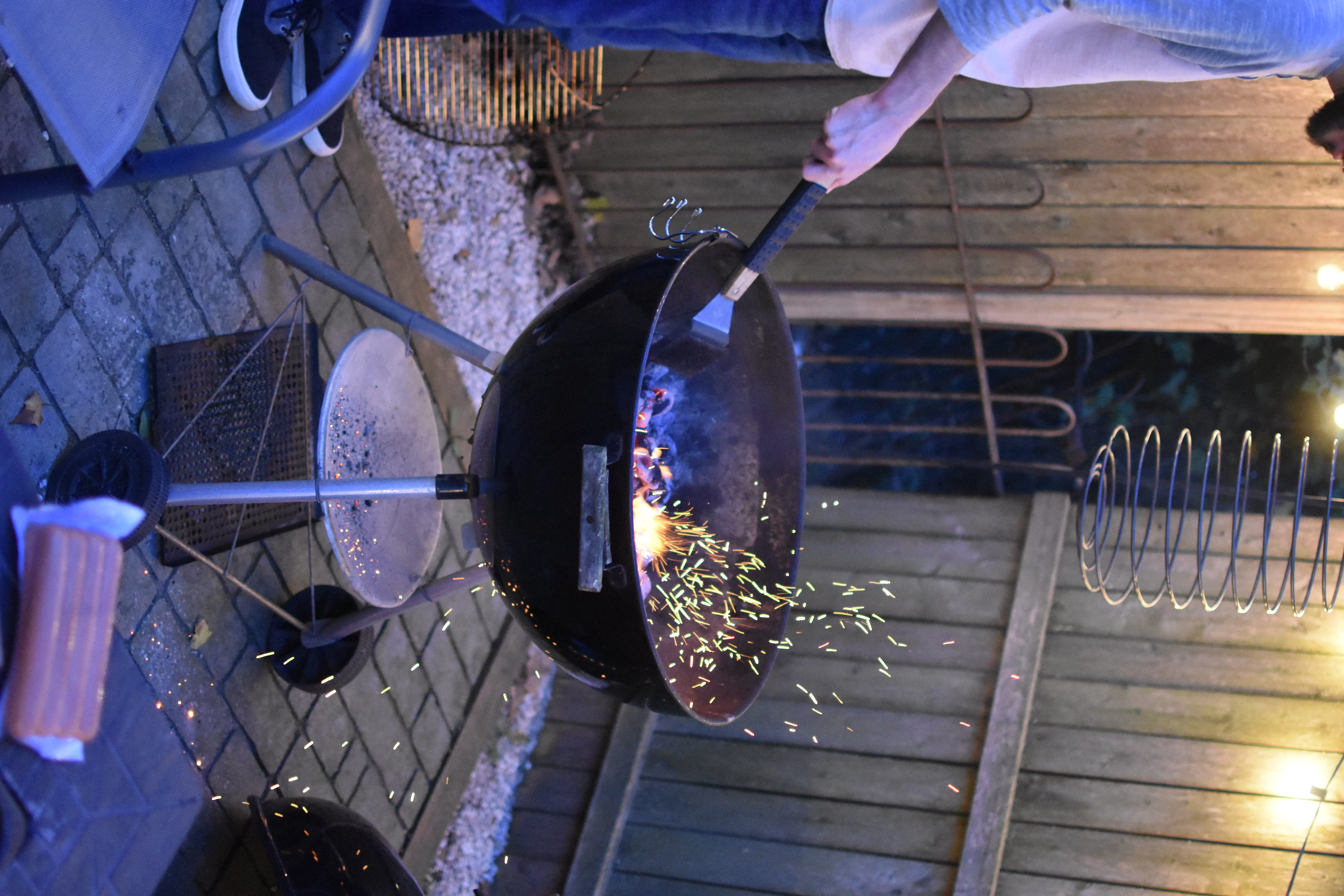 preparation, food, grill master, nature, grilling, architecture, embers, day, charcoal grill, hotdogs, hanging, motion, sparks, backyard, grillmaster, grill, HD Wallpaper
