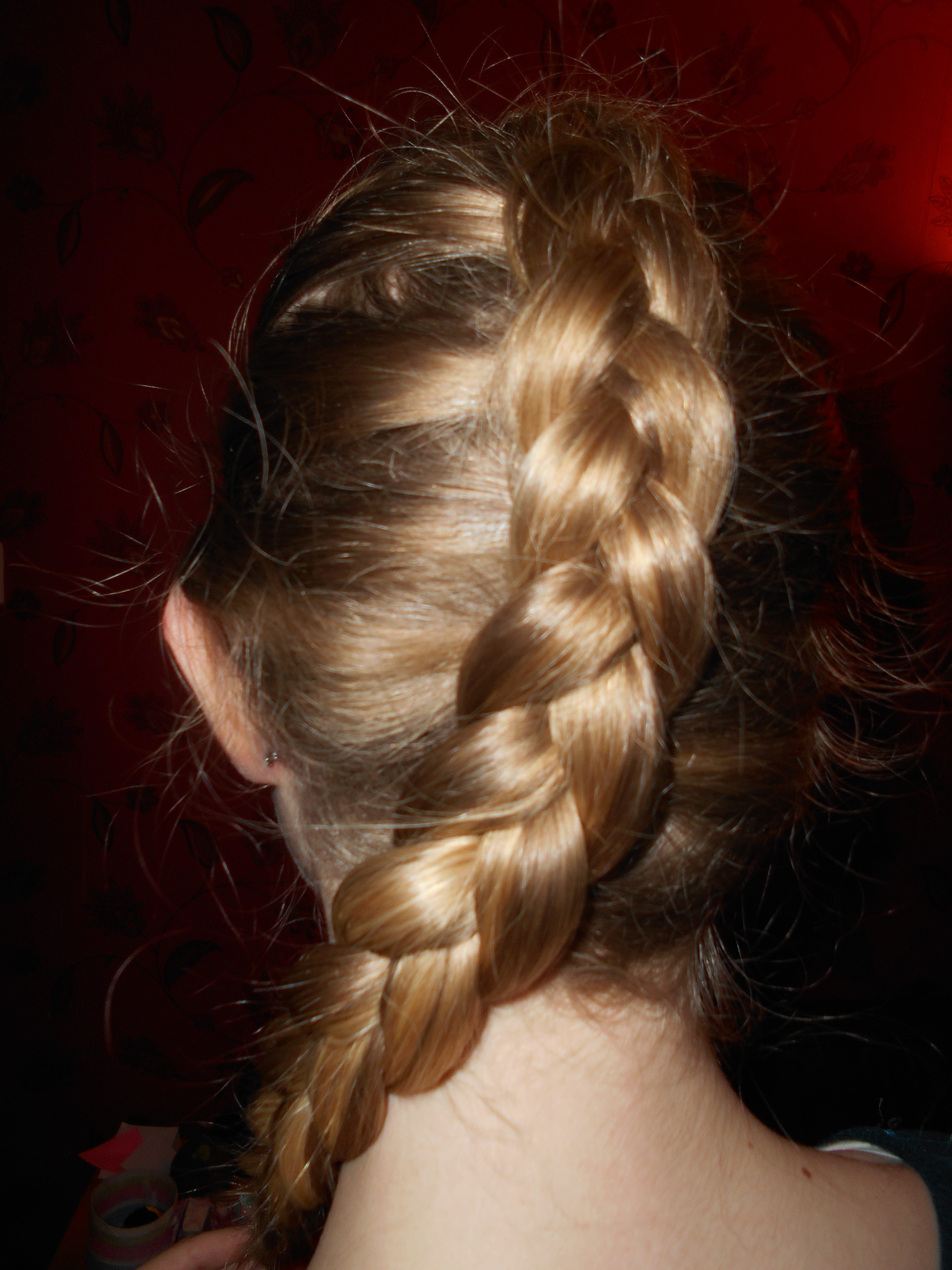 human body part, silky, close-up, studio shot, plait, indoors, portrait, 5K, hairstyle, rear view, lifestyles, french, women, hair bun, headshot, blond hair, Phone HD Wallpaper