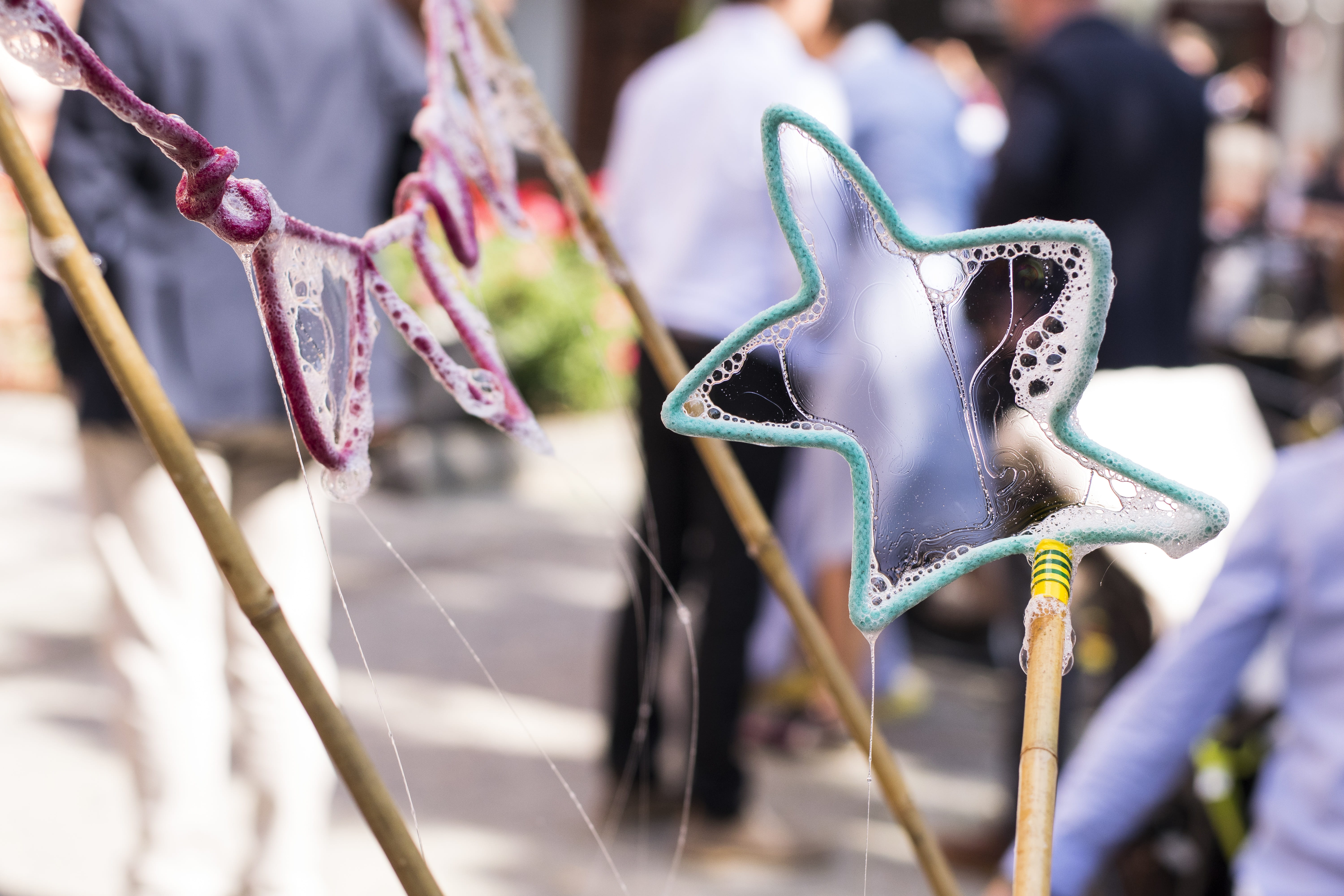 sommerfest, soap bubbles, vulnerability, outdoors, fragility, freshness, festive, focus on foreground, celebrate, growth, crowd, selective focus, plant, HD Wallpaper