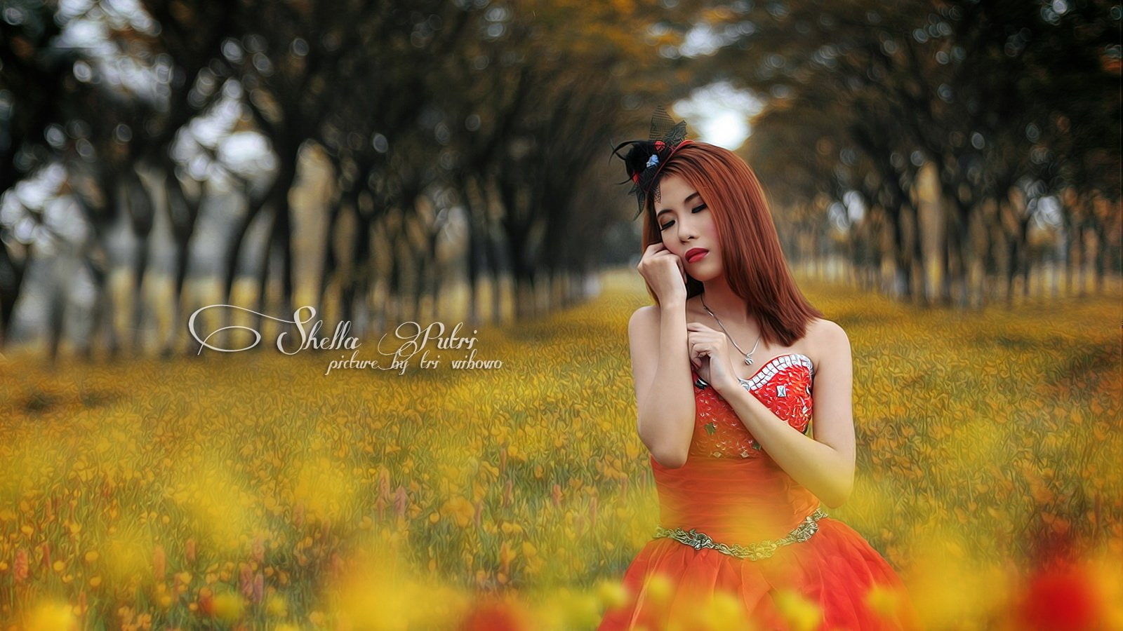 720P, Woman, Lipstick, Artistic, Model, Indonesian, Red Dress, Girl, Fashion, Asian, Bokeh, Women, HD Wallpaper