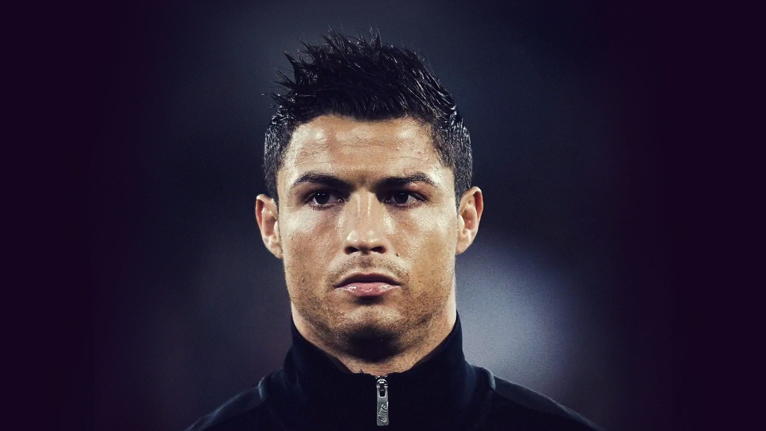 wearing, black, FIFA, Cristiano Ronaldo, 2K, shirt, zip, turtle, Real Madrid, The best players 2015, footballer, soccer, neck, Football, man, HD Wallpaper