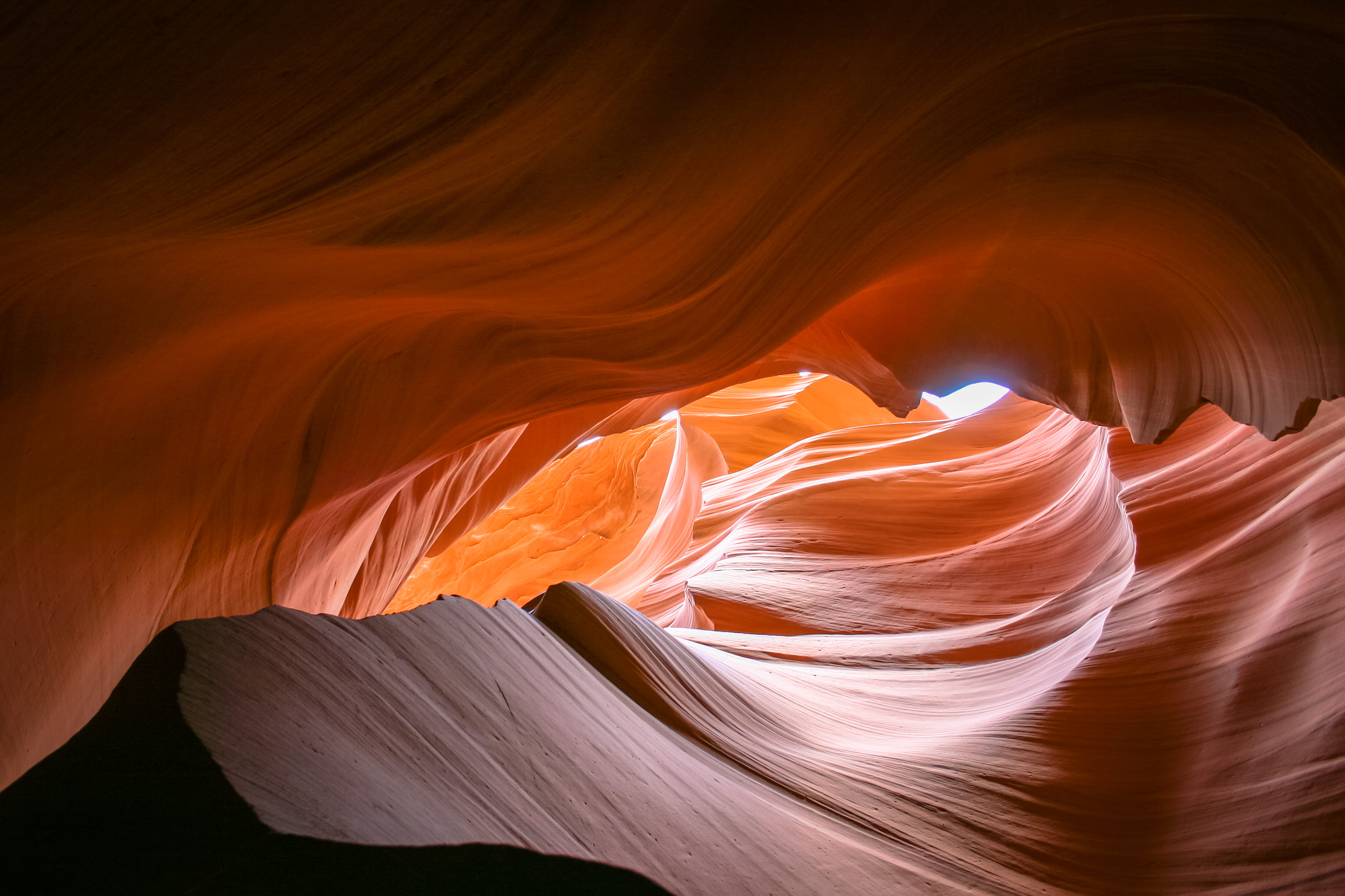 antelope, abstract, nature, scenics - nature, canyon, landscape, colourful, tranquility, light, curve, shadow, cave, solid, sandstone, utah, travel, swirl, HD Wallpaper