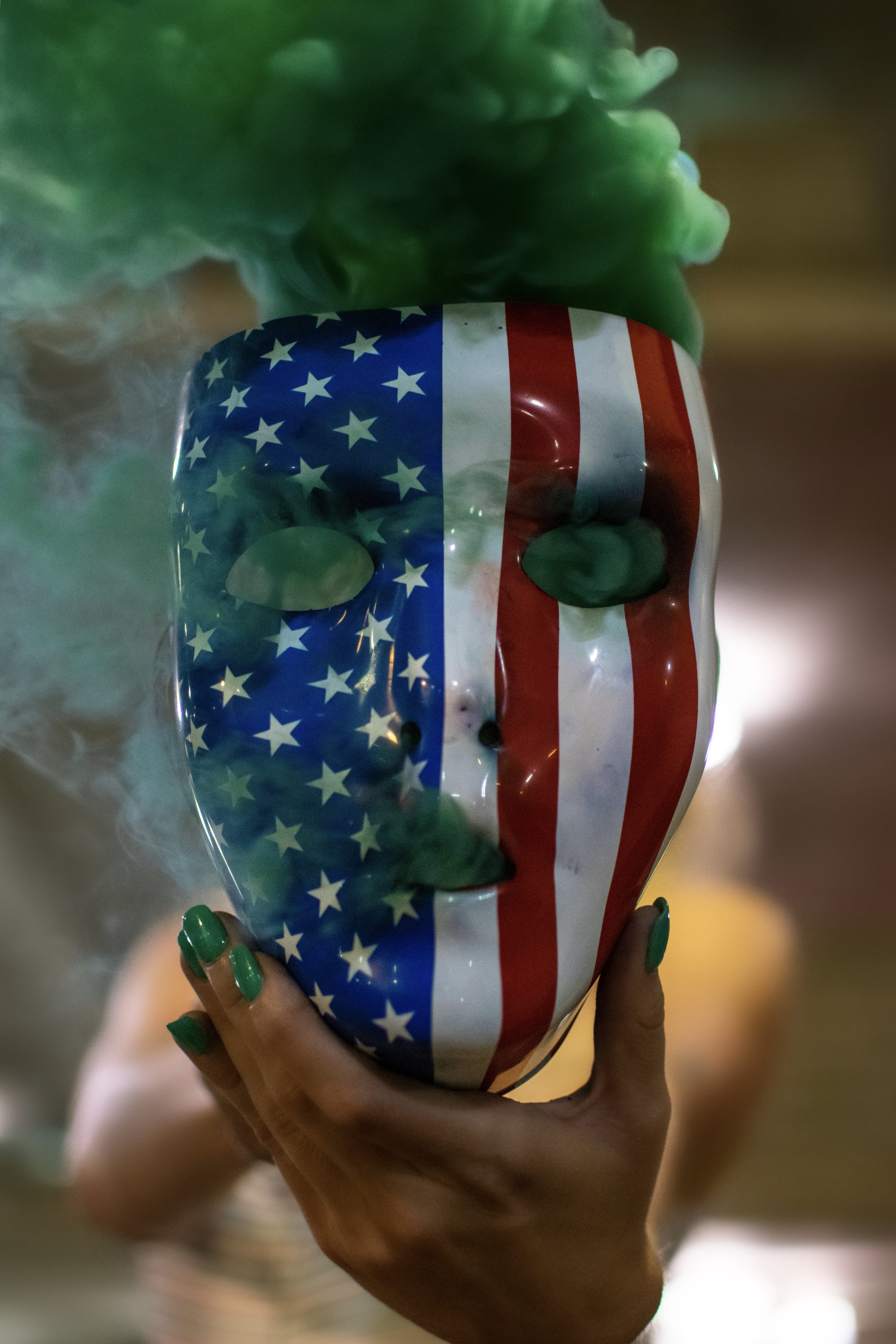 smoke, july, 4th, smokegrenade, smokebomb, halloween, love, united states, one person, red, blue, real people, patriotism, day, unrecognizable person, human hand, Phone HD Wallpaper
