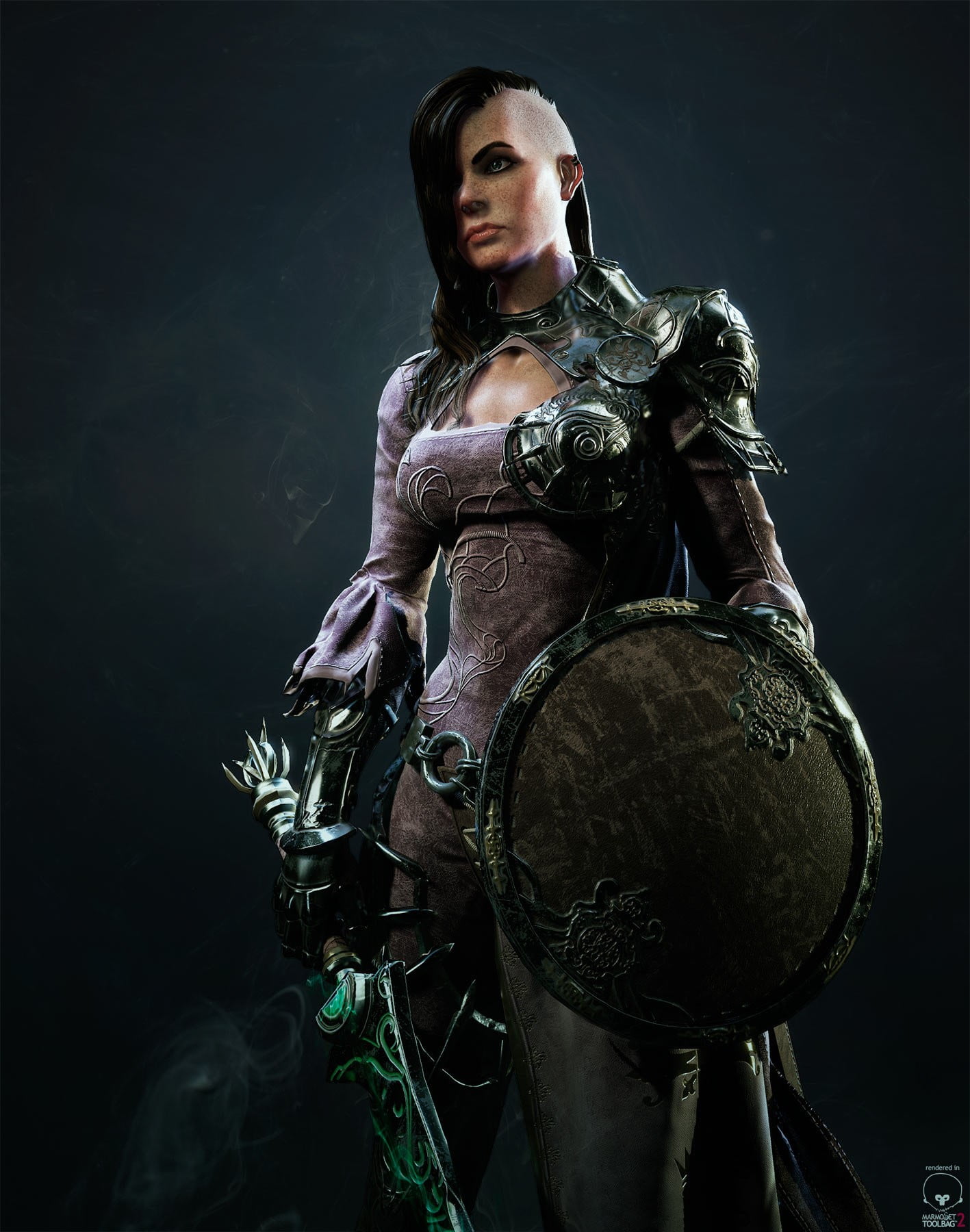 720P, costume, black background, confidence, fan art, warrior - person, women, 3D, looking at camera, leather, clothing, one person, sword, history, studio shot, Phone HD Wallpaper