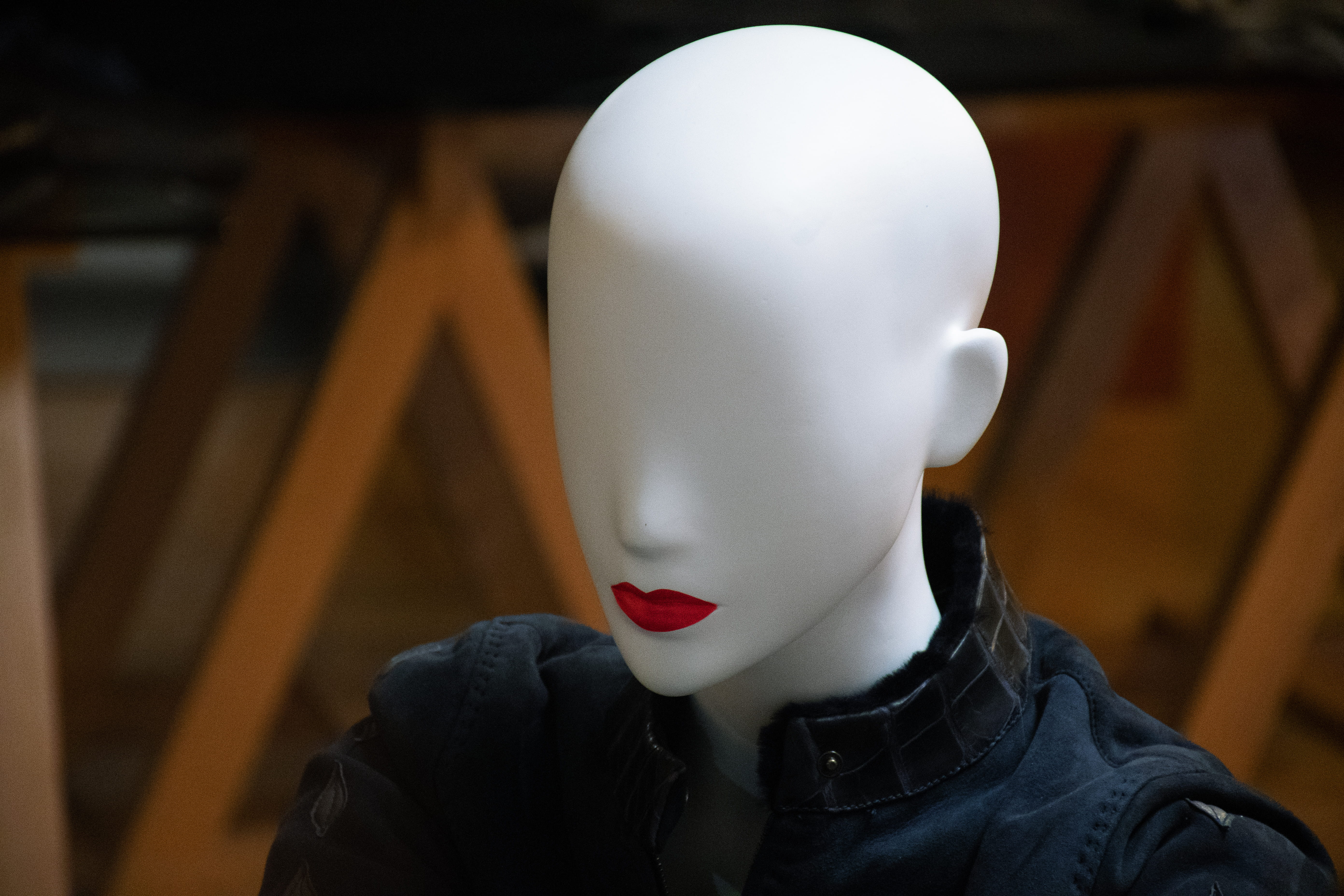 retail, black color, clothing, focus on foreground, obscured face, representation, 5K, wearing, black, mannequin, unrecognizable person, manikin, store, HD Wallpaper