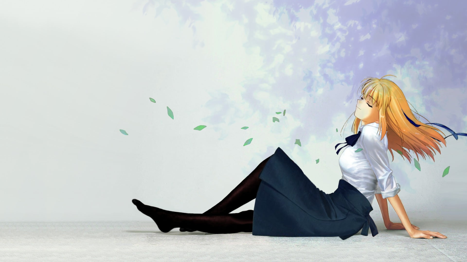 motion, 1080P, beautiful woman, digital composite, young adult, Saber, nature, young women, anime girls, side view, wind, real people, fashion, Fate Series, HD Wallpaper