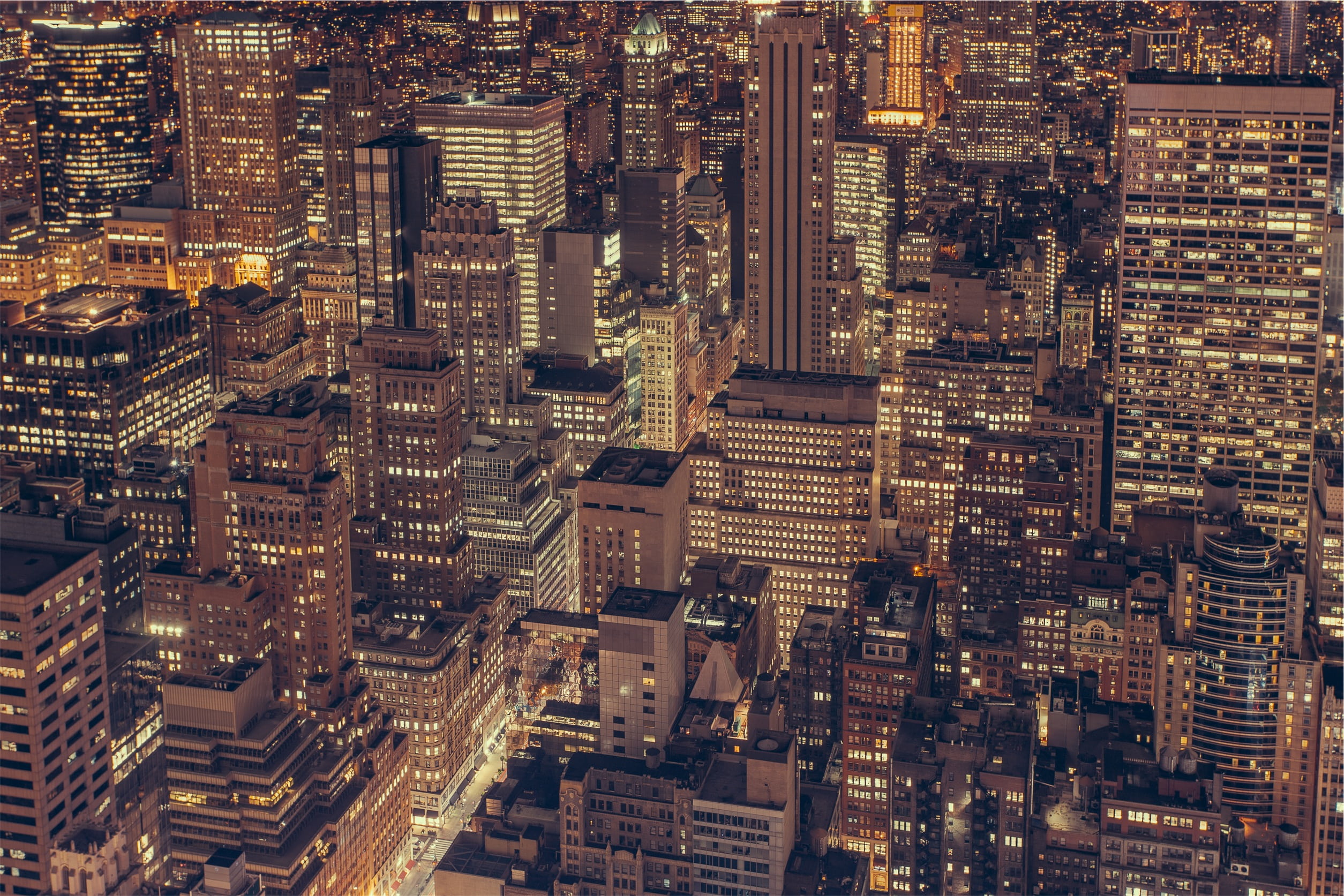 crowd, tower, financial district, building exterior, rise, no people, photo, tall - high, illuminated, city, building, office building exterior, skyscraper, HD Wallpaper