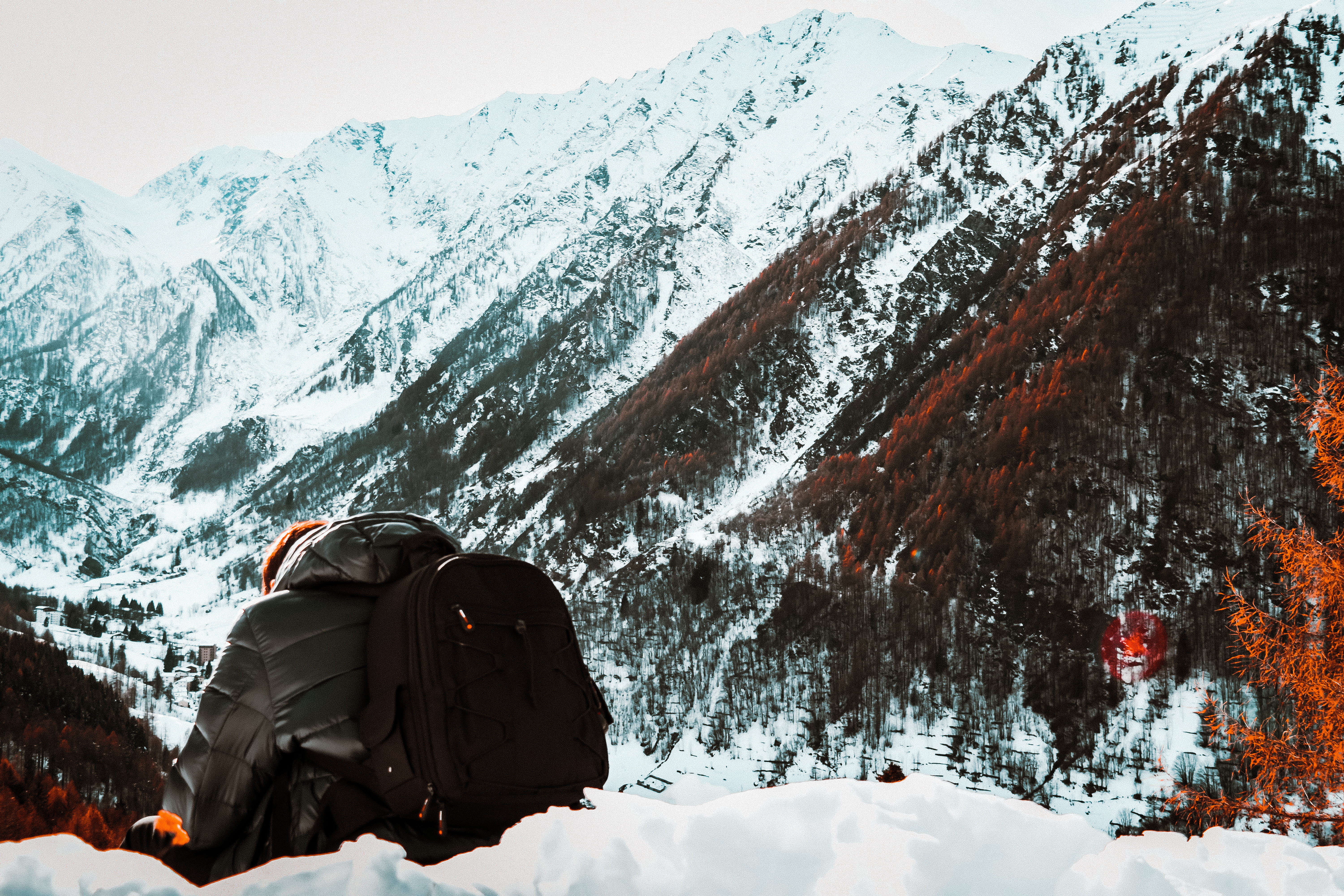 cold temperature, 5K, from behind, beauty in nature, iced, daylight, climber, man, tranquil scene, day, mountain climbing, mountain peaks, capped, cold, HD Wallpaper