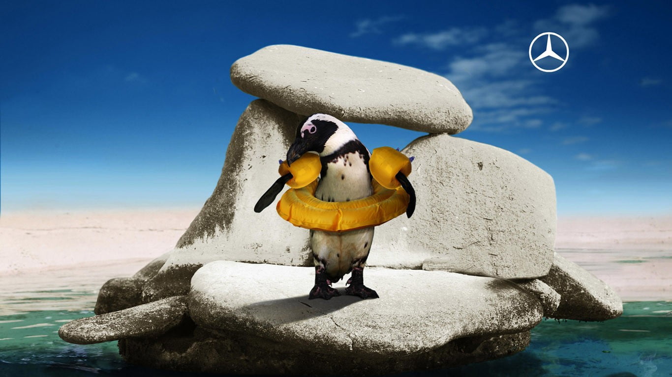 figurine, digital composite, rock, artwork, beauty in nature, white, no people, day, water, outdoors, animal themes, representation, cloud - sky, vertebrate, HD Wallpaper