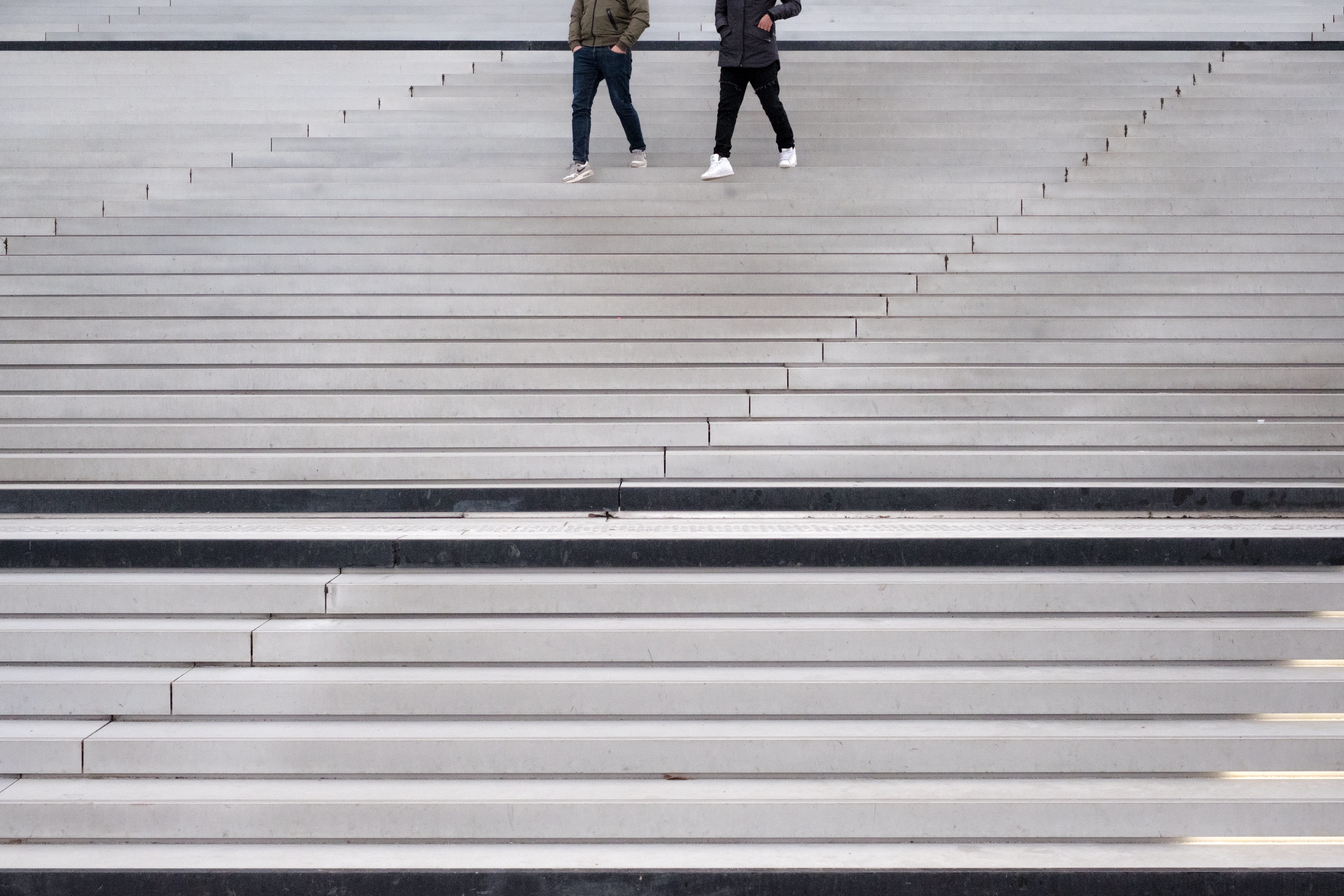 pattern, human limb, man, stair, stripe, step, outdoors, two people, low section, men, body part, minimal, minimalist, human leg, walk, couple, direction, HD Wallpaper