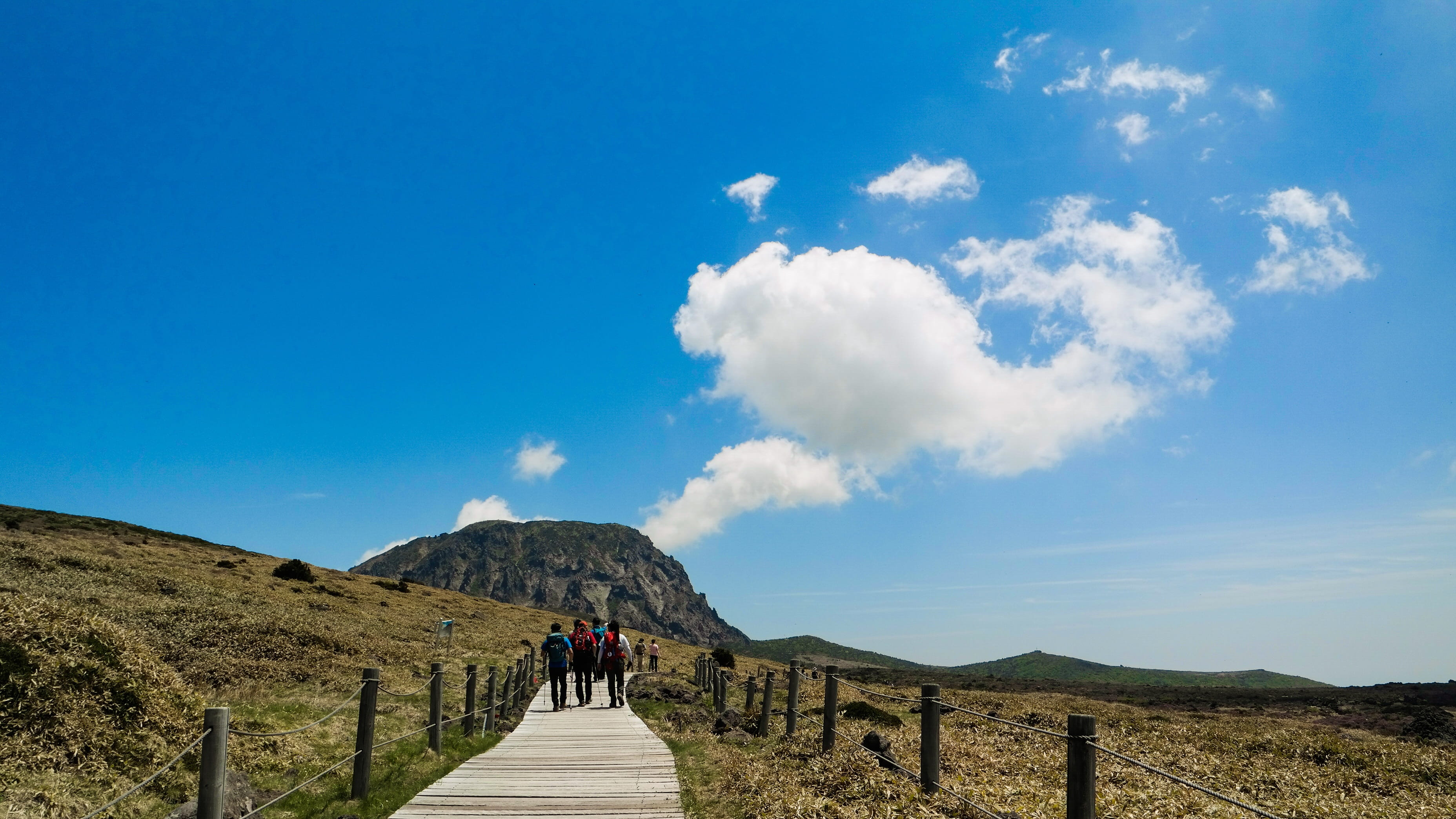 overlooking, mountains, hill, cloud - sky, outdoors, sky, Travel, brown, nature, holiday, blue, landscape, daytime, environment, tourism, group of people, HD Wallpaper
