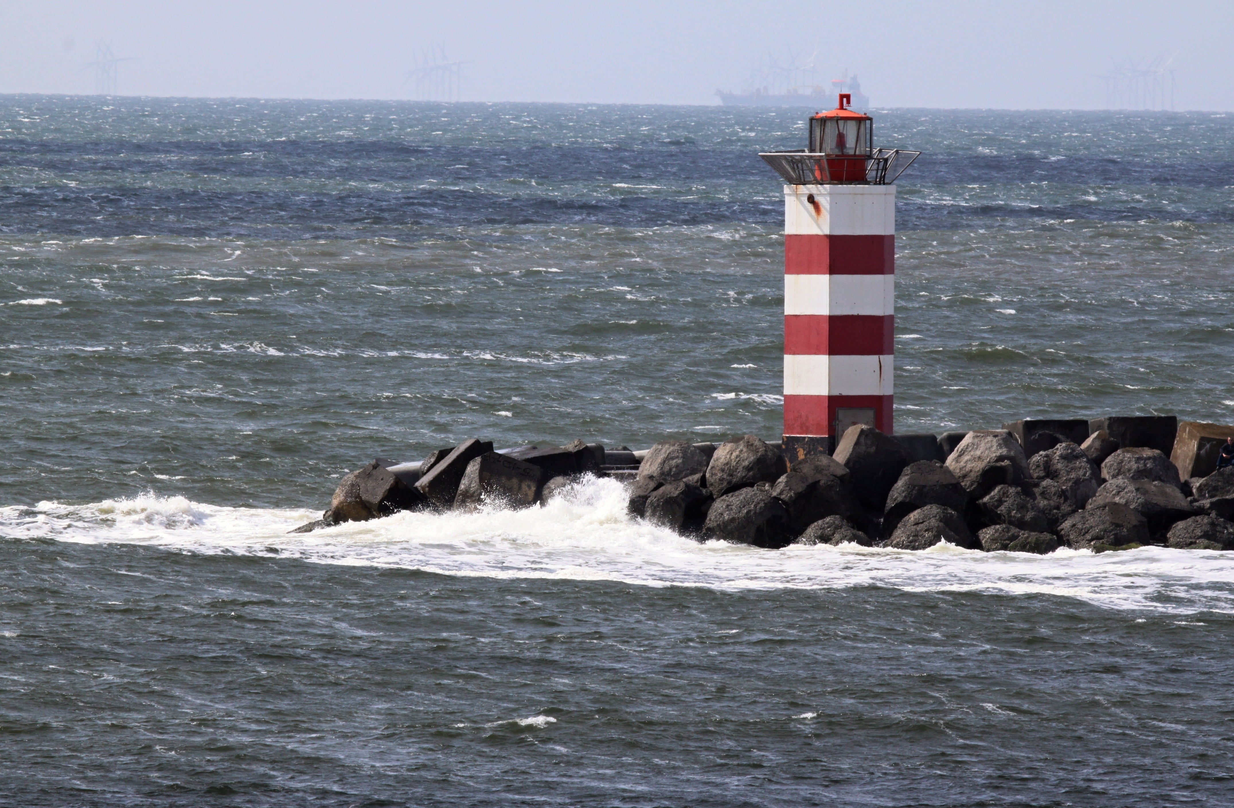 wave, waterfront, motion, built structure, danger, sea, building, safety, beside, warning Sign, 4K, white, no people, horizon over water, tower, seashore, HD Wallpaper