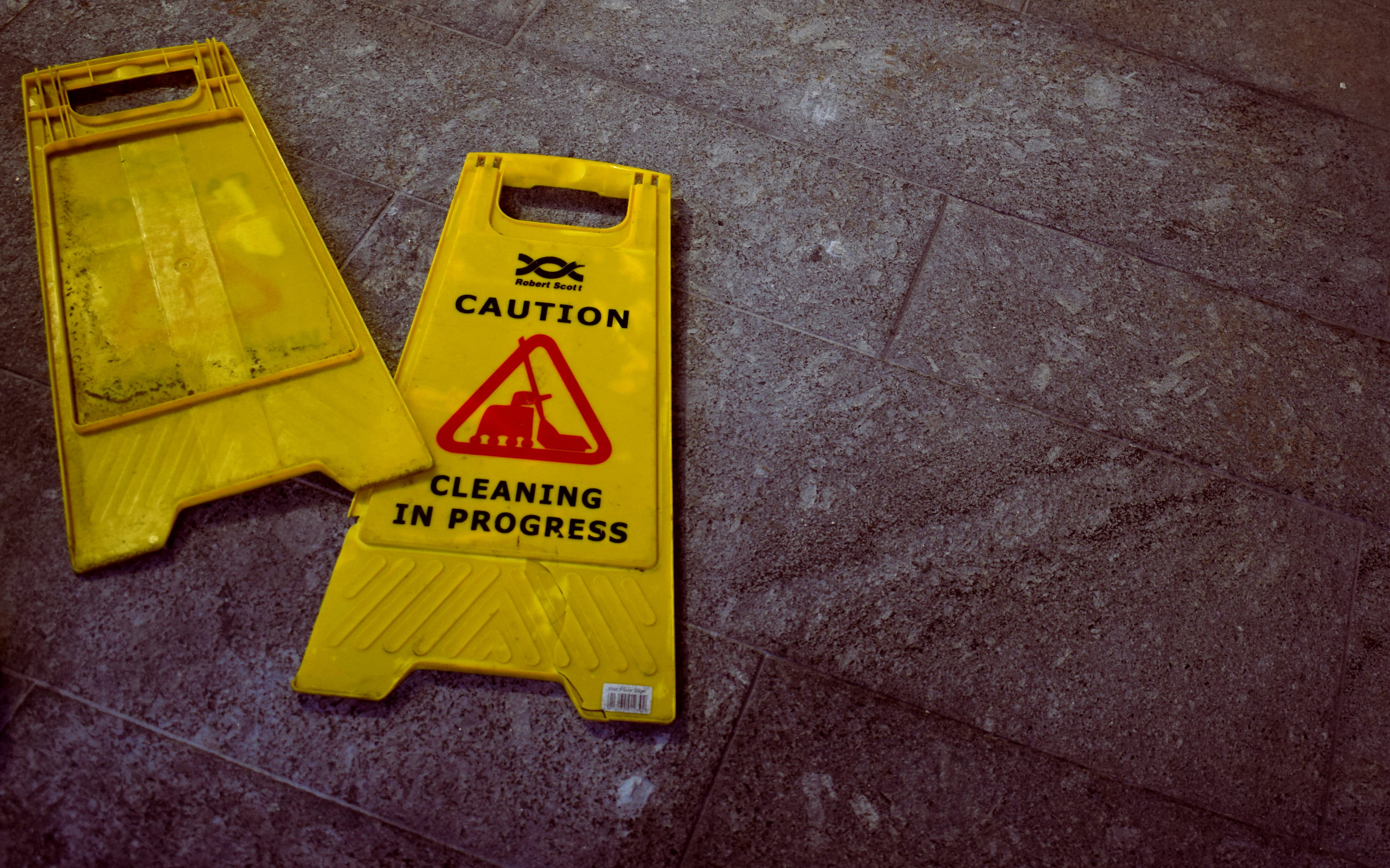 western script, high angle view, close-up, work, sign, day, no people, janitor, safety, cleaner, outdoors, road, ground, dark, signages, dirty, signage, HD Wallpaper