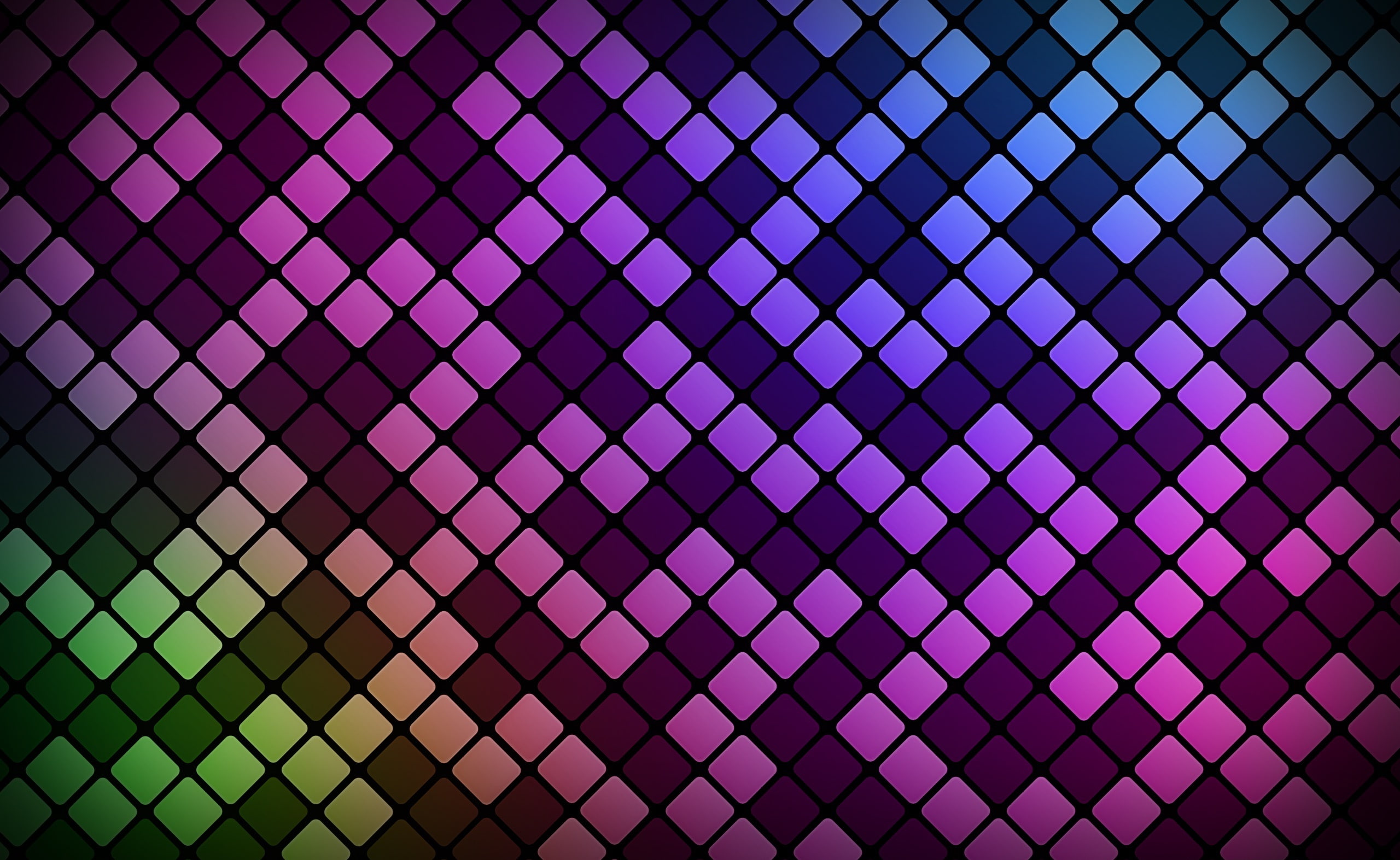 tiled floor, illuminated, Pattern, 2K, low angle view, grid, multi colored, ceiling, geometric shape, architecture, design, shape, Colorful, HD Wallpaper