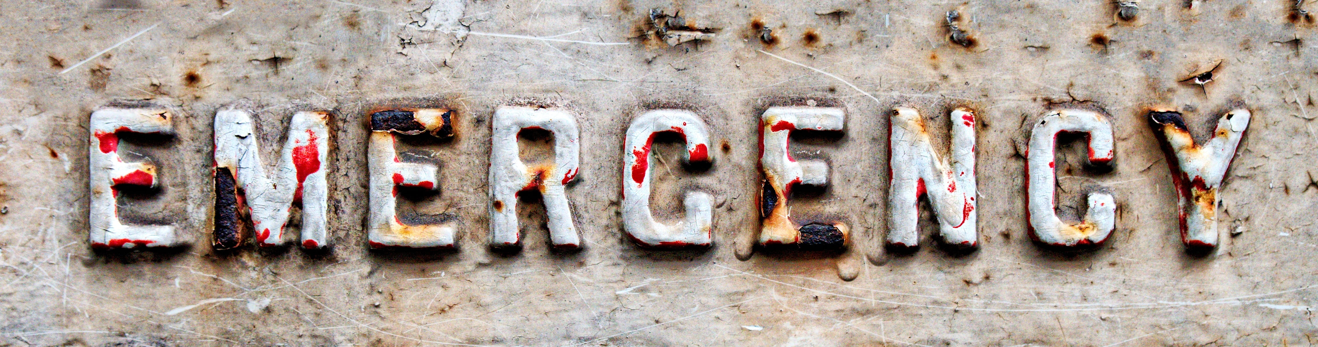 accident, day, Old, damaged, built structure, rusted, indoors, run-down, 911, western script, weathered, ruined, warning, danger, letters, label, help, HD Wallpaper