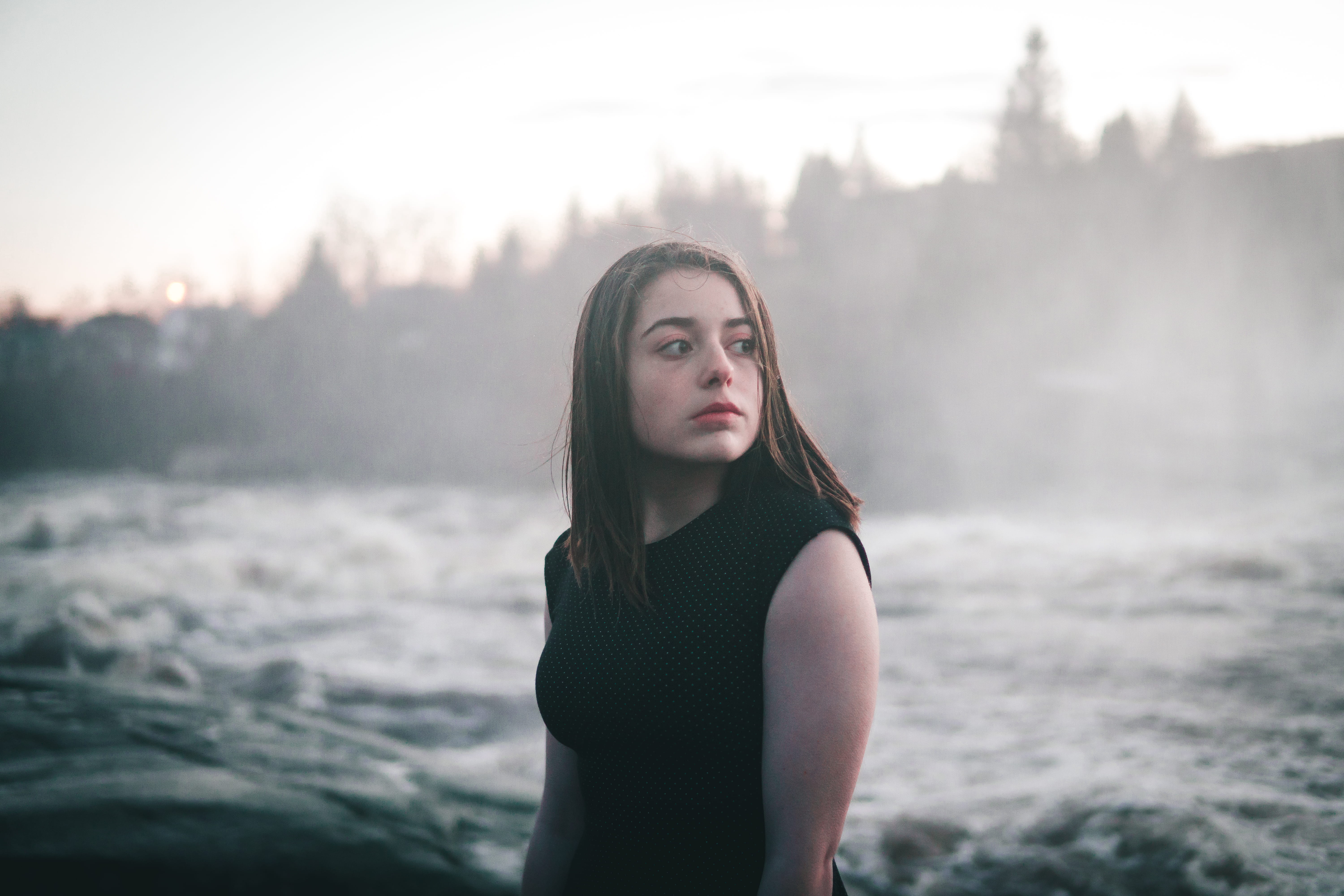 teenager, standing, dress, leisure activity, hair, mood, women, body, outdoor, model, land, outdoors, 5K, wet, look, person, young adult, pose, one person, HD Wallpaper