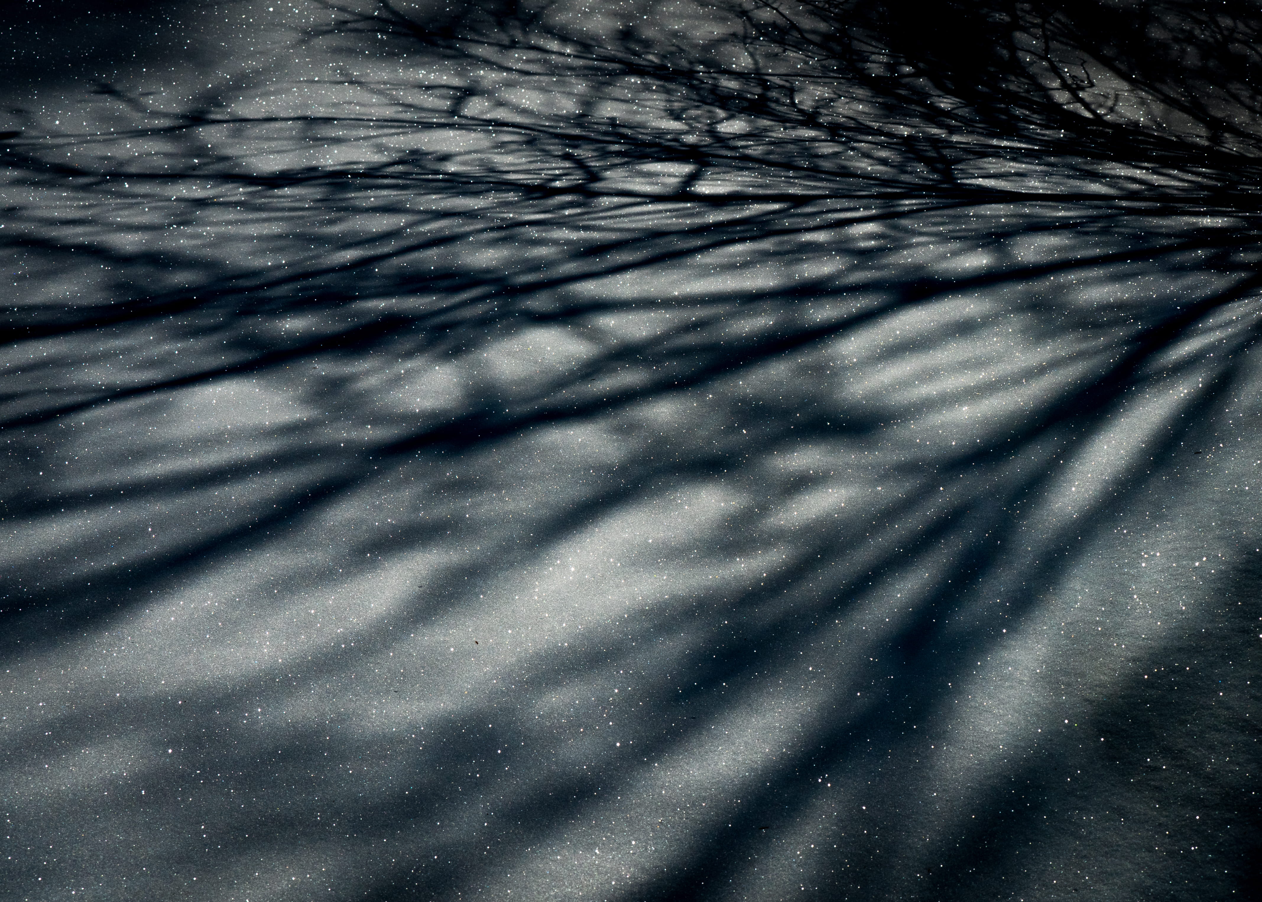 abstract, focus on shadow, beauty in nature, walkway, cobblestone, dirt road, day, no people, tree, textured, winter, texture, 4K, close-up, snow, stars, HD Wallpaper