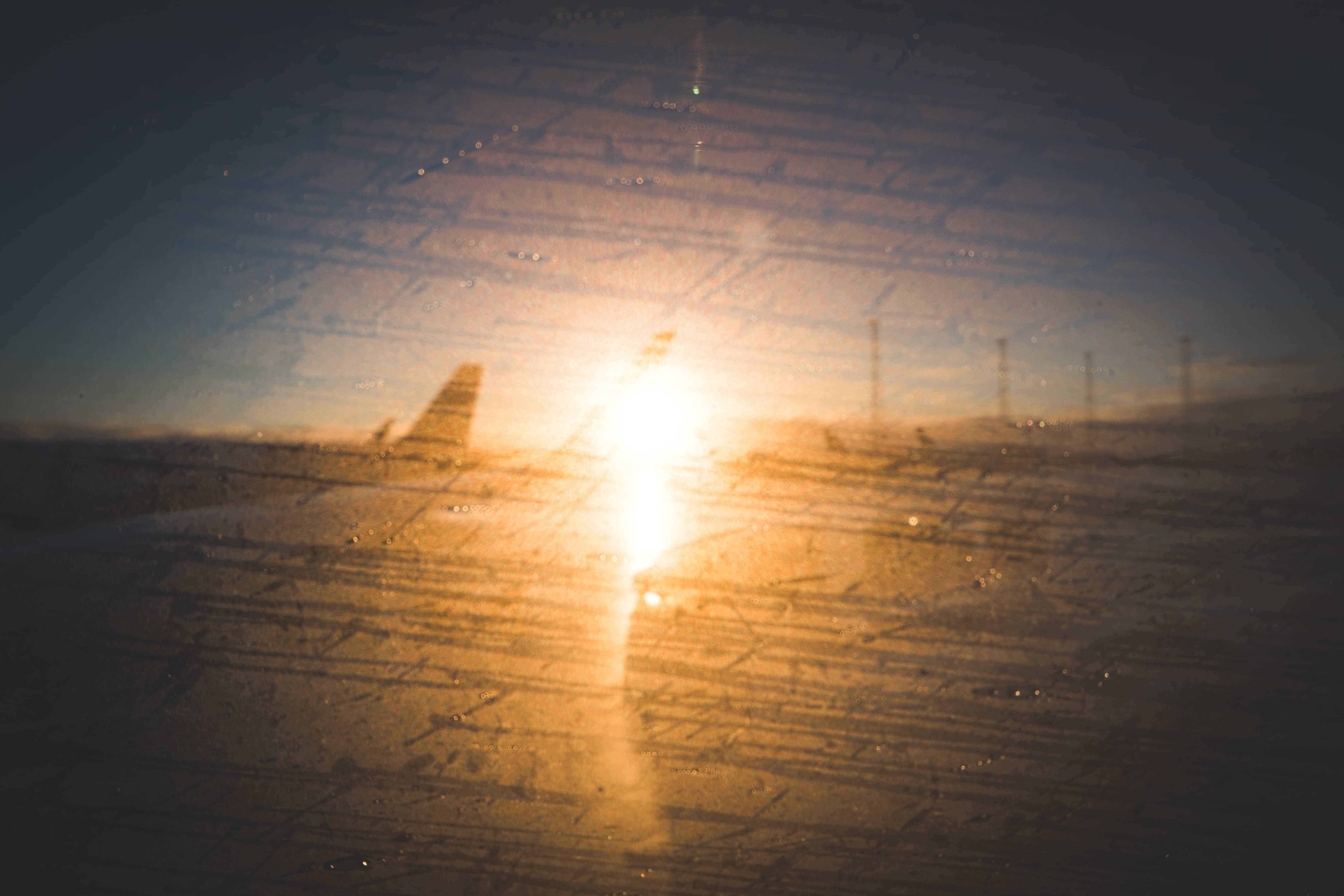vignette, wings, sport, landing, rain, sky, tranquility, flooring, beauty in nature, no people, day, streak, hardwood floor, plane, sunlight, landed, window, HD Wallpaper