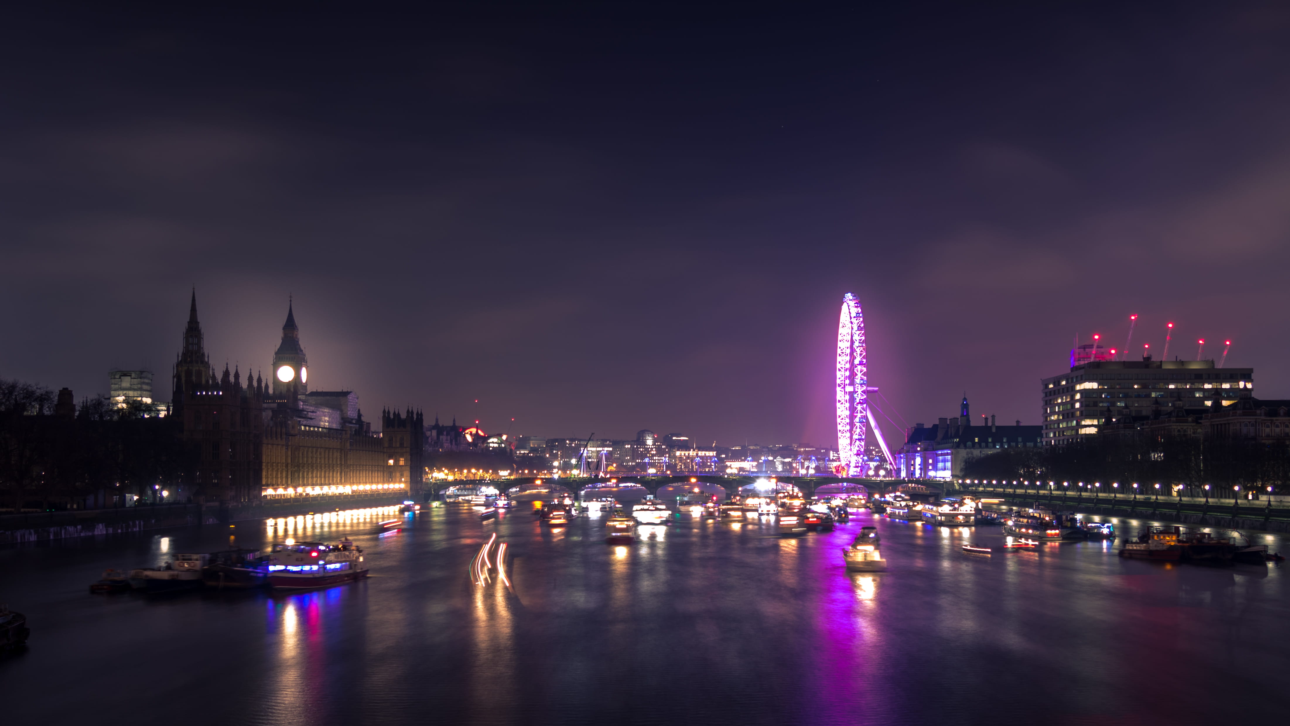 night, connection, bridge, bridge - man made structure, water, office building exterior, cityscape, thames, built structure, united, travel destinations, HD Wallpaper