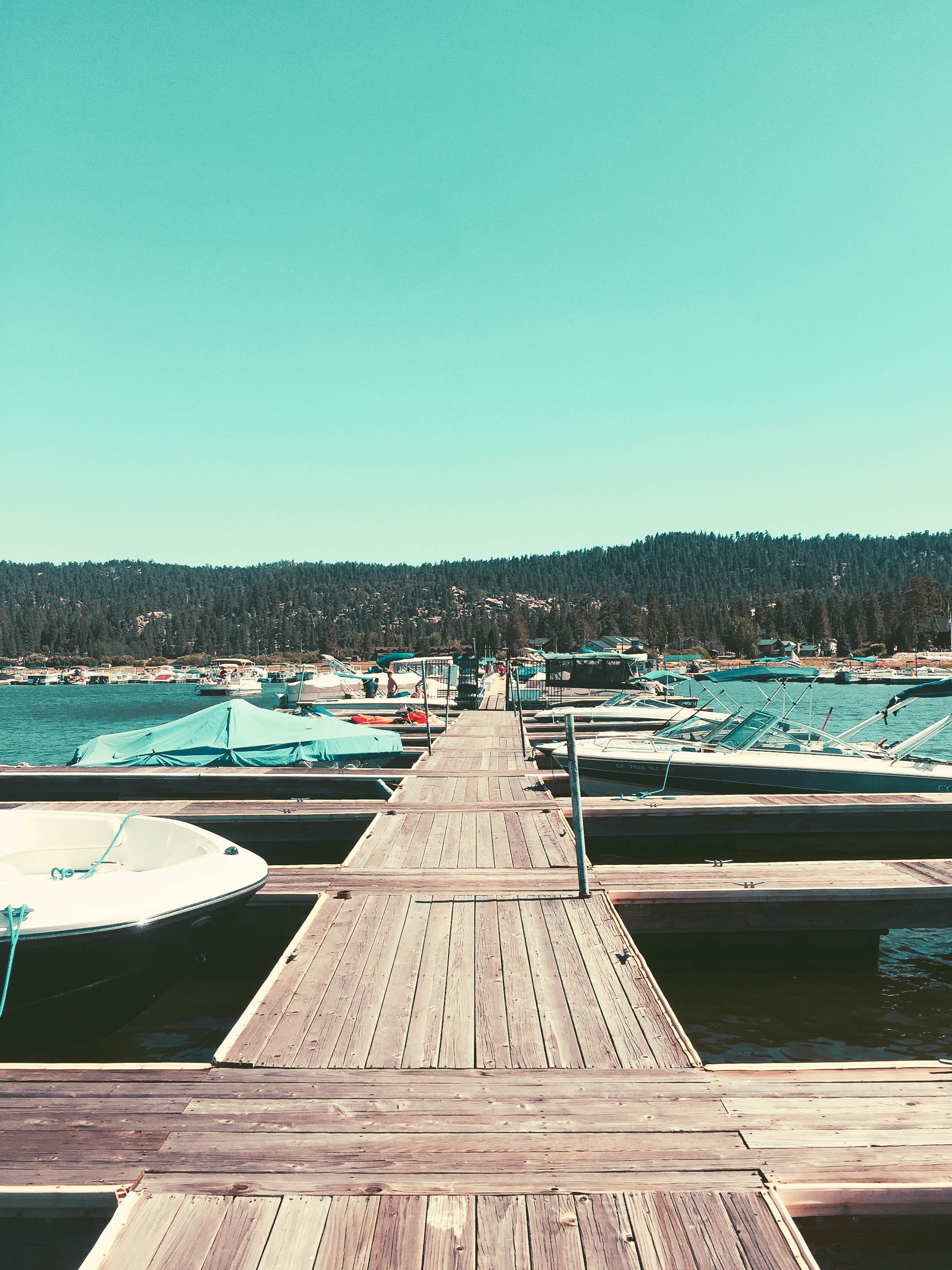 direction, outdoors, big bear, transportation, blue, wood - material, nautical vessel, california, wood paneling, the way forward, trees, pier, moored, Phone HD Wallpaper