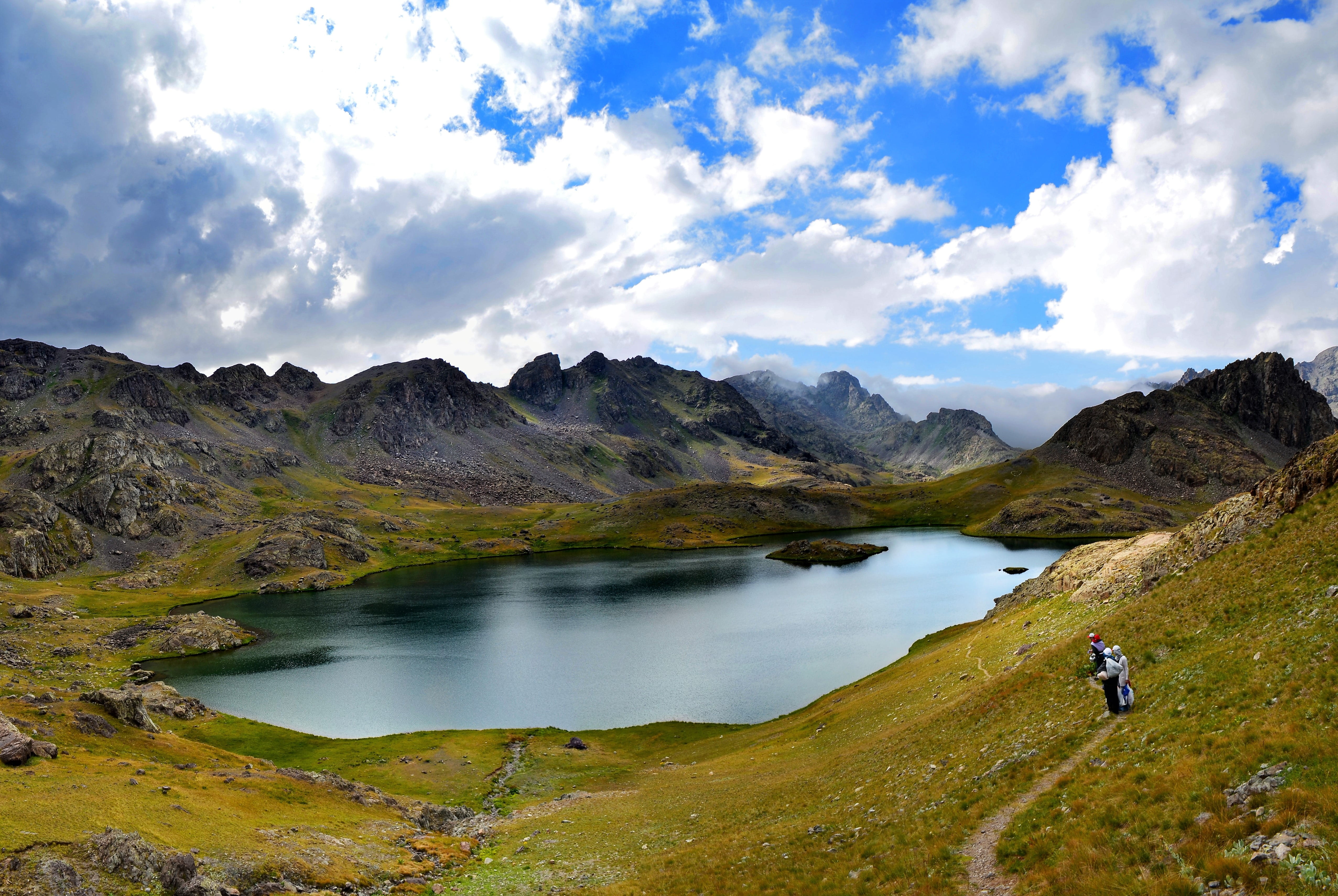 background, beautiful, rural, peace, Black Sea, environmental, idyllic, day, highland, clouds, leisure activity, mountain range, seven lakes, scenics, ispir, HD Wallpaper