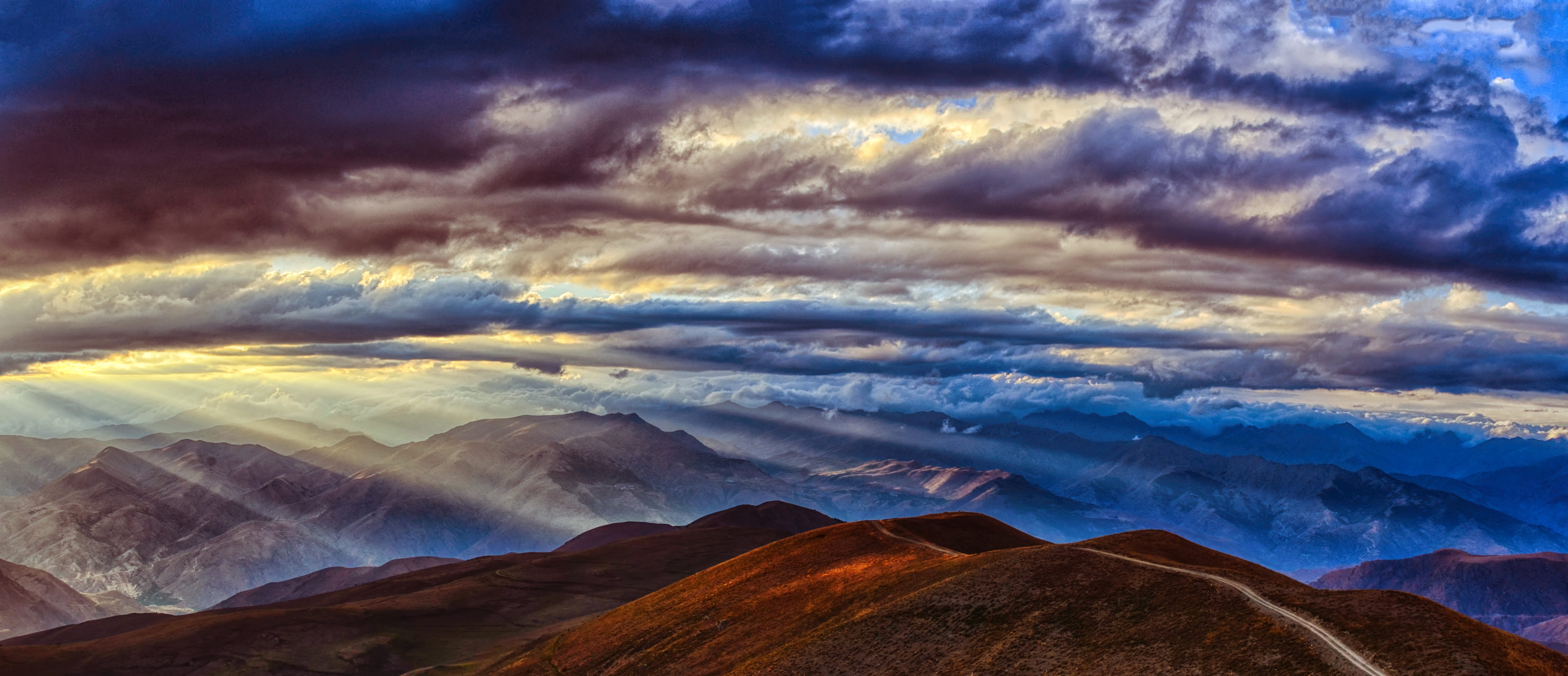 atmosphere, beauty in nature, dramatic sky, taylor, holiday, outdoor, blue, dramatic landscape, summer, land, mountains, plateaus, no people, silhouette, HD Wallpaper
