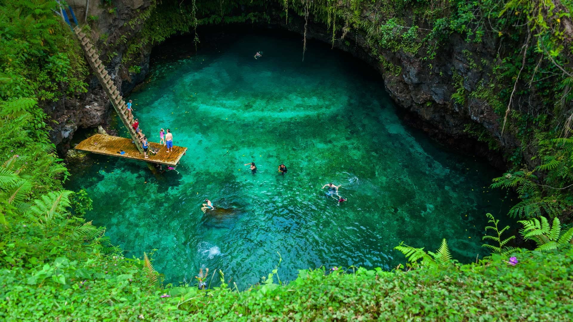 water, Sua, Ocean, Samoa, clear, 1080P, Trench, HD Wallpaper