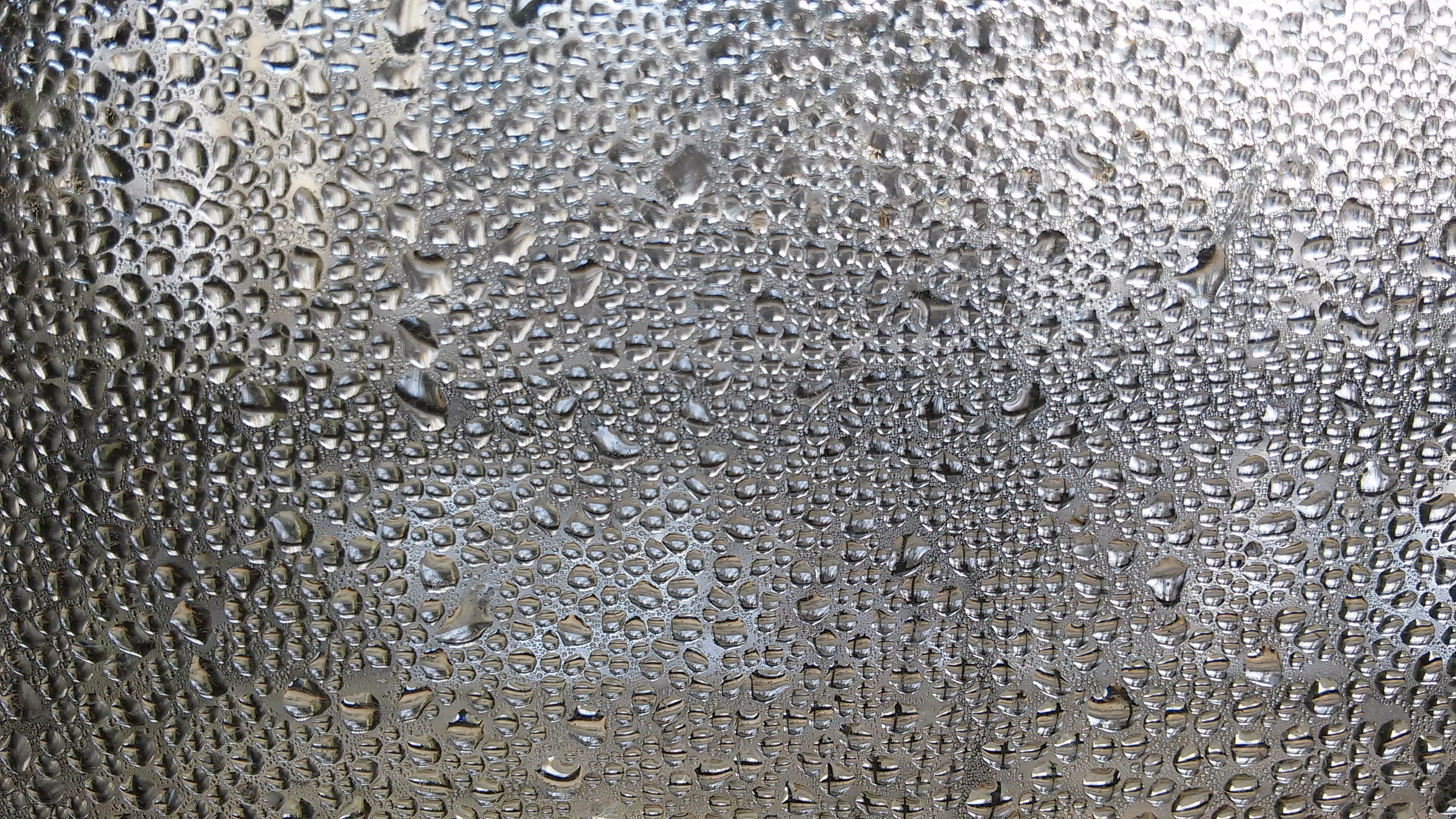 water, glass - material, background, drop, backgrounds, drip, metal, indoors, sparkle, gray, textured, disc, silver colored, mirror, rain, full frame, translucent, HD Wallpaper