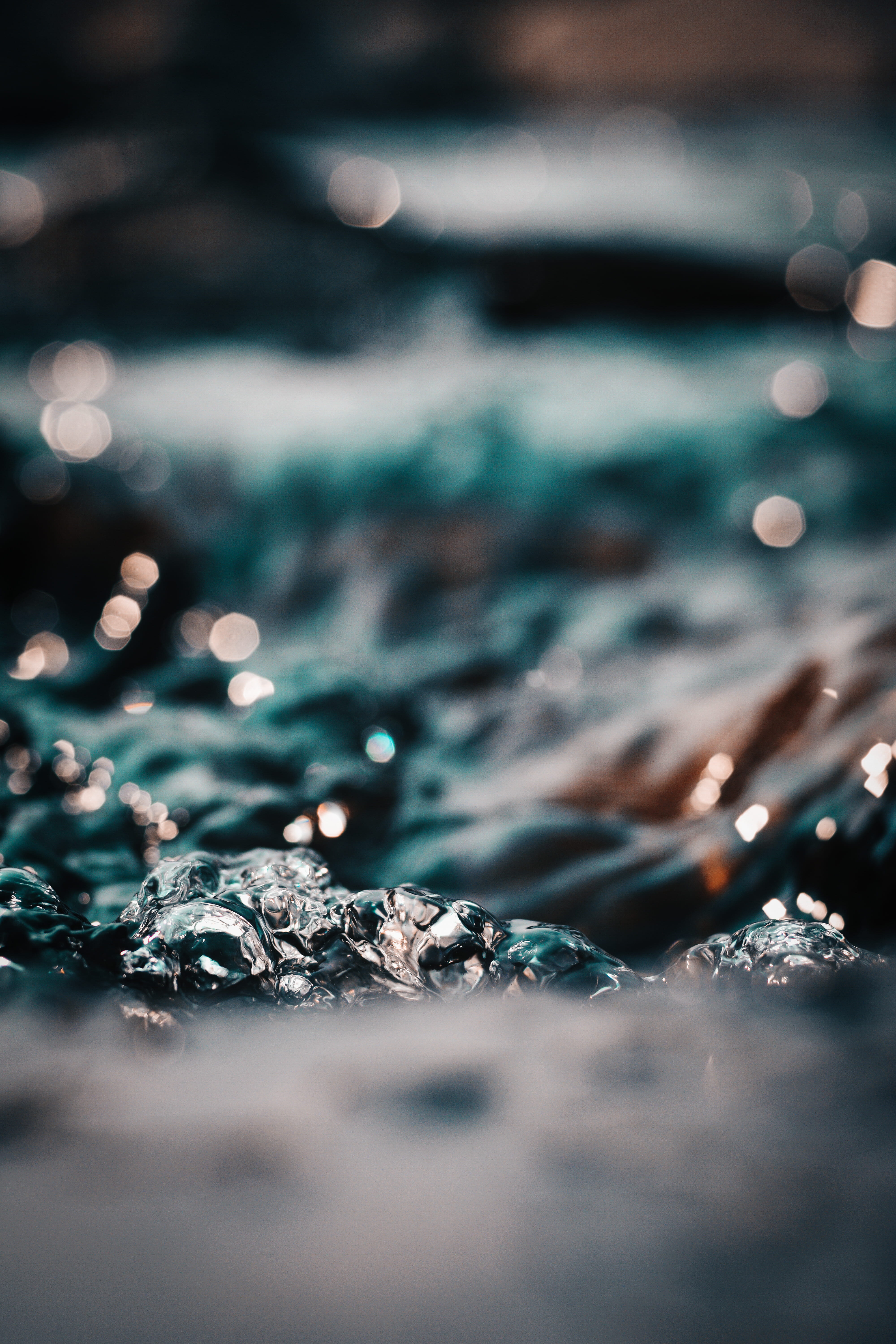 nature, lapse, surface level, rock - object, outdoors, beauty in nature, reflection, wet, splash, sea, selective focus, no people, tranquility, day, motion, Phone HD Wallpaper