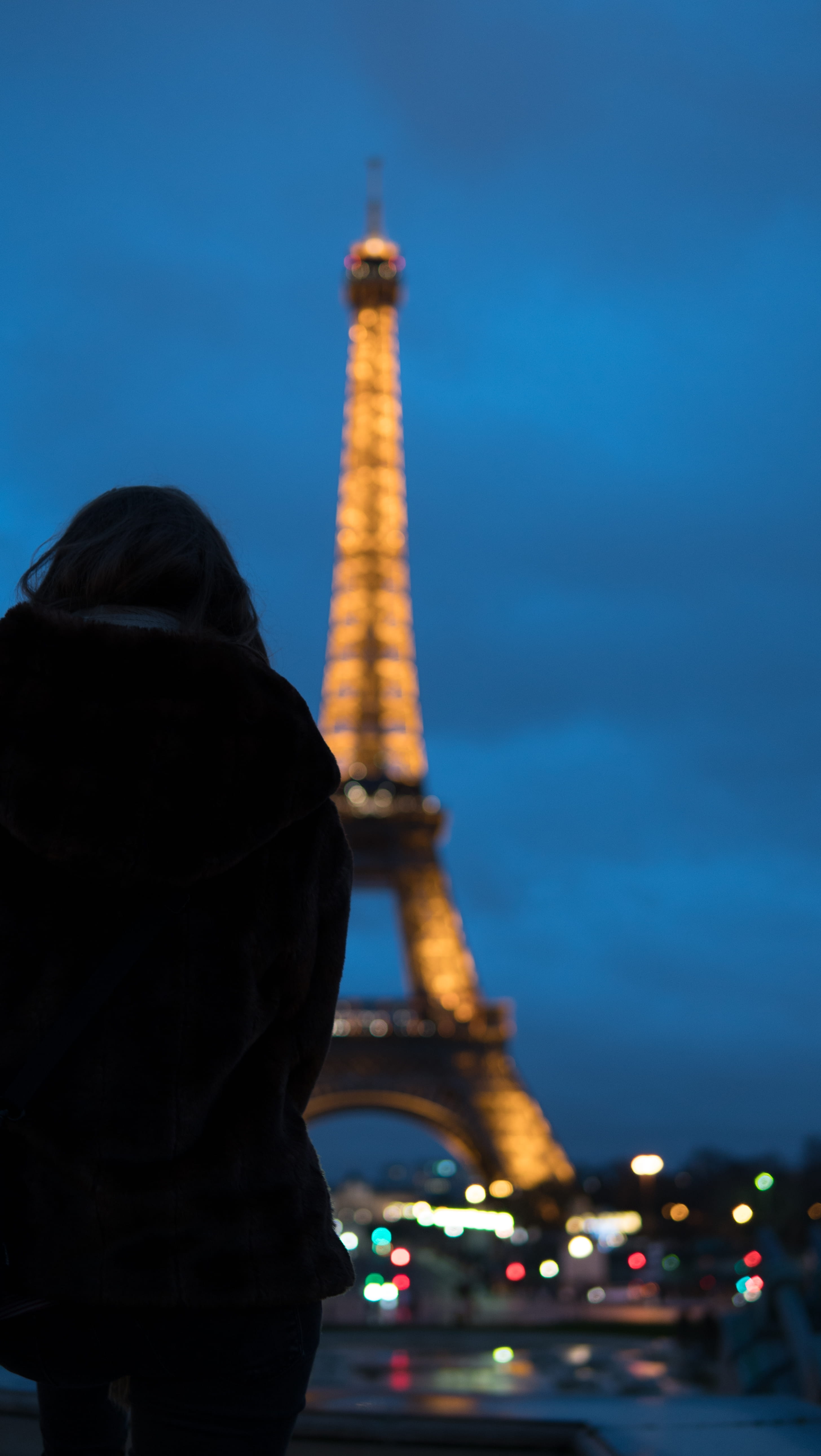 skyscraper, europe, longexposure, 5K, couple, tower, tall - high, illuminated, rear view, eifel, architecture, the past, travel destinations, france, nature, Phone HD Wallpaper