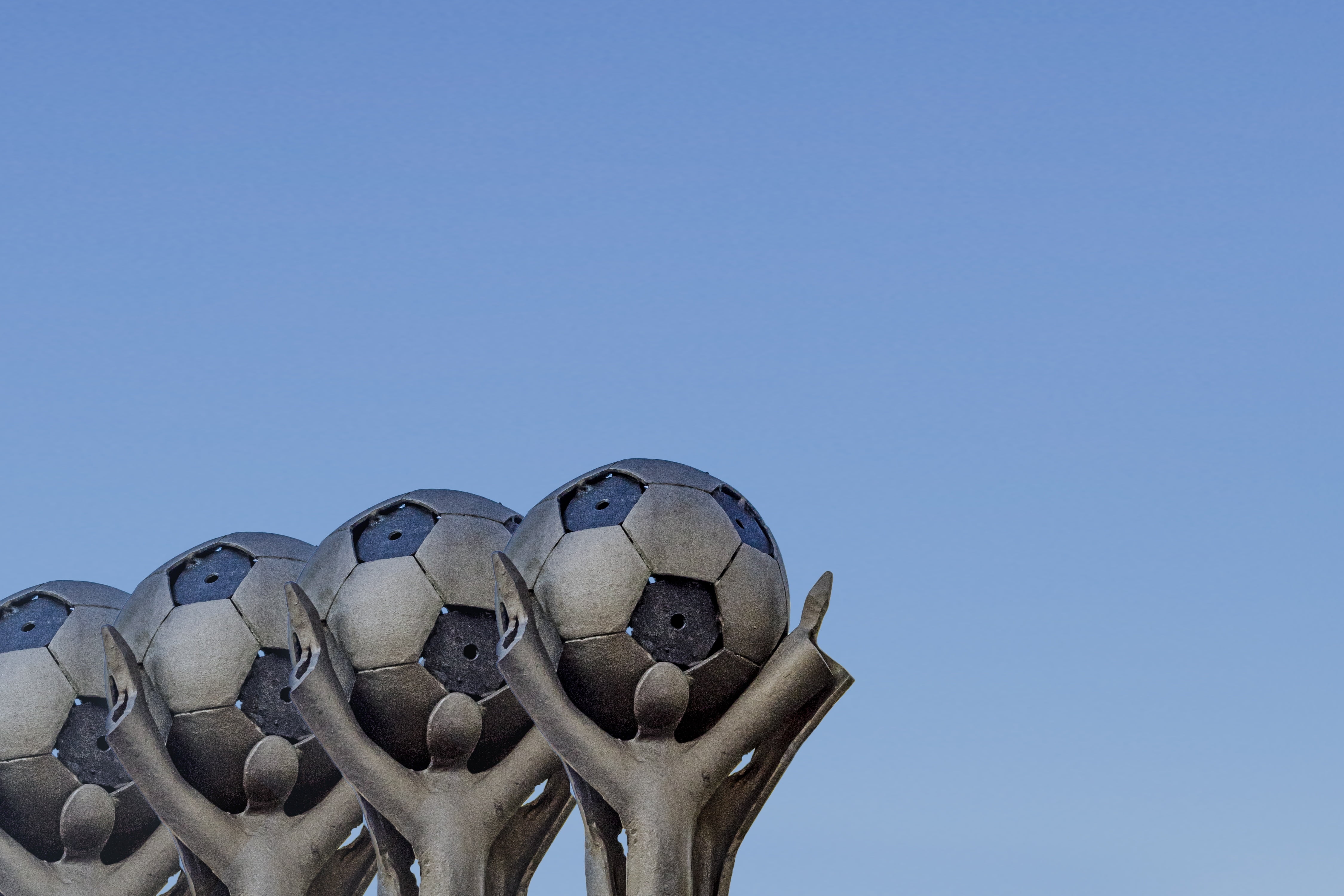 clear sky, award, artwork, outdoors, community, football, play, nature, bone, club, 4K, plant, copy space, food, no people, ball, blue, creativity, sport, HD Wallpaper