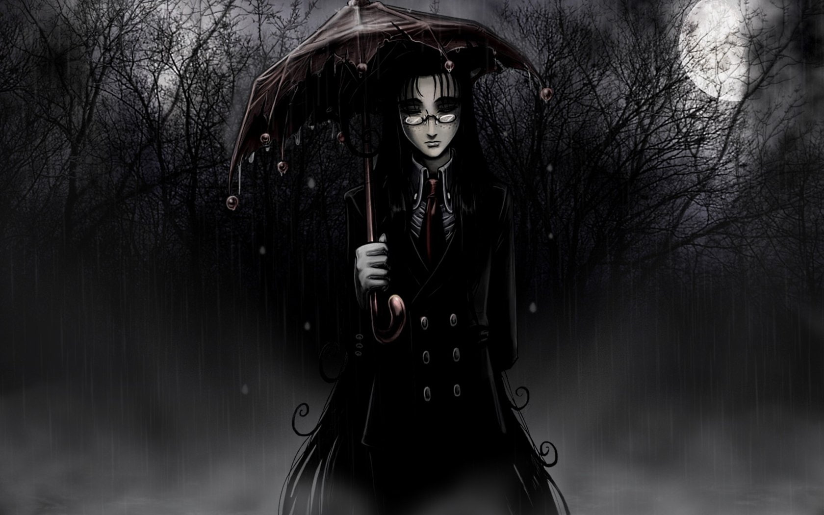 fashion, holding, Hellsing, adult, young Adult, women, dark, black And White, umbrella, storm, elegance, one Person, people, mystery, autumn, halloween, HD Wallpaper