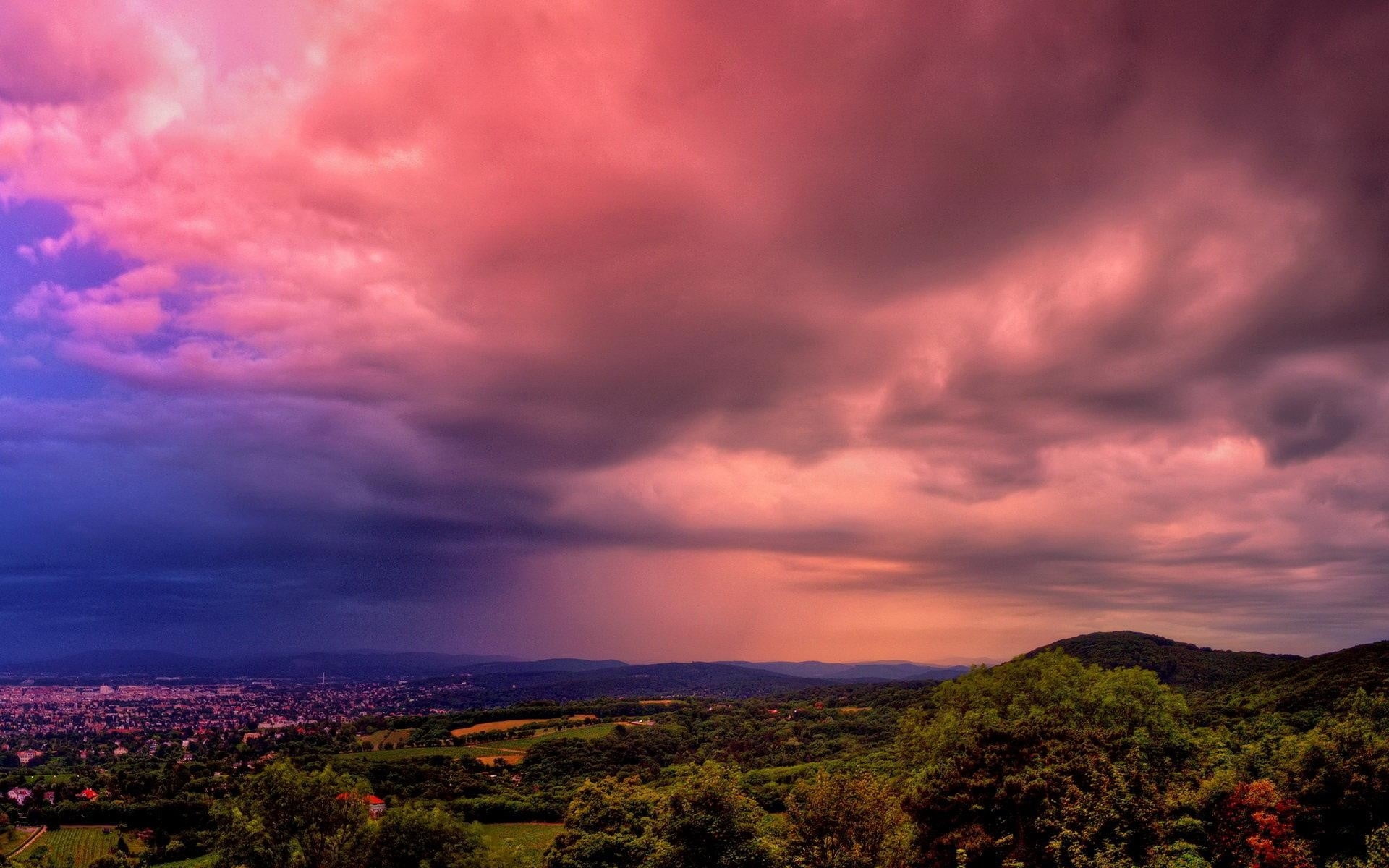 backgrounds, non-Urban Scene, rural Scene, travel, scenics - nature, sun, cloud - Sky, autumn, blue, cloudscape, sunset, environment, dawn, storm cloud, HD Wallpaper