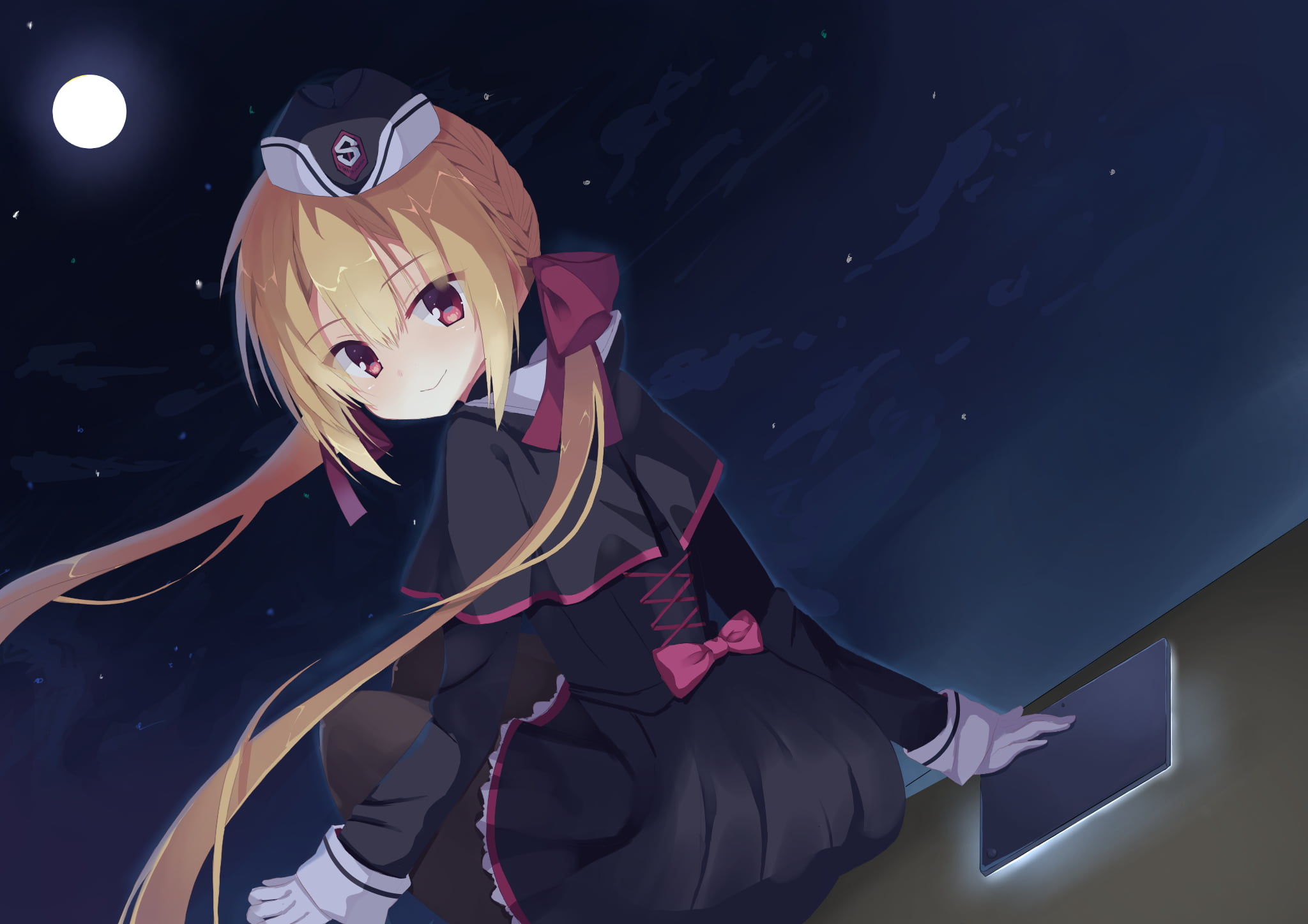 anime, RIDDLE JOKER, 1080P, night, Nanami Arihara, blonde, anime girls, HD Wallpaper