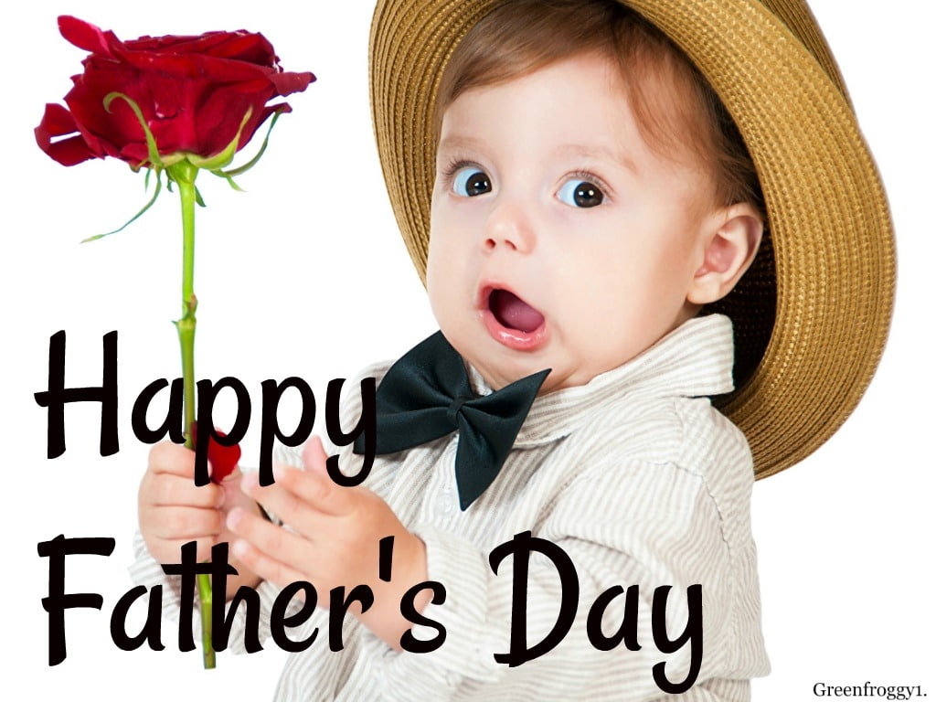 young, cute, white background, headshot, baby, 480P, flowering plant, red, HAPPY FATHERS DAY, portrait, mouth open, flower, child, indoors, studio shot, HD Wallpaper