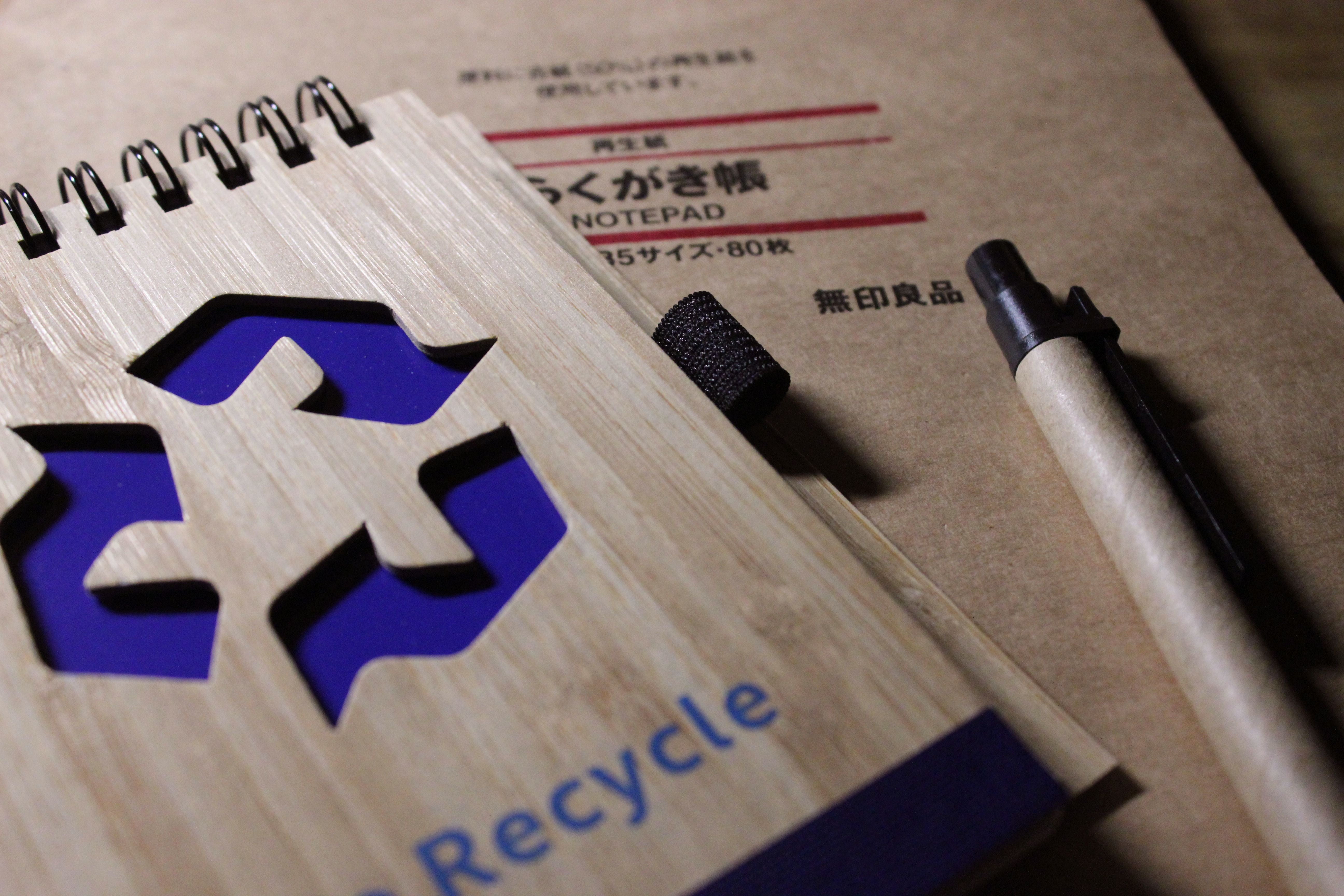 earth day, business, pen, writing instrument, indoors, 5K, table, recycle, muji, high angle view, choice, arts culture and entertainment, no people, paper, HD Wallpaper
