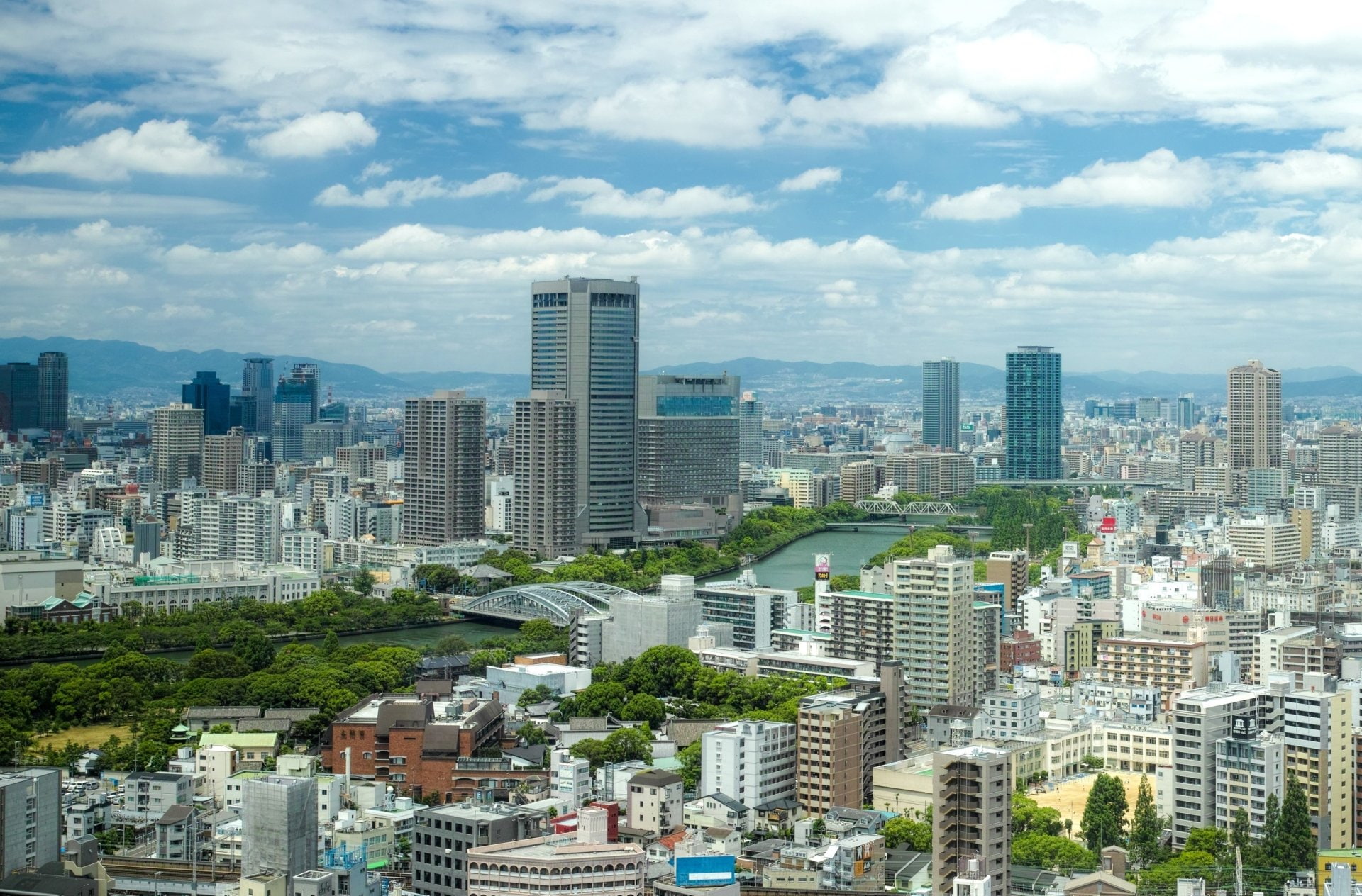cityscape, tall - high, nature, financial district, sky, Japan, apartment, urban skyline, 1080P, outdoors, Cities, cloud - sky, built structure, building exterior, HD Wallpaper