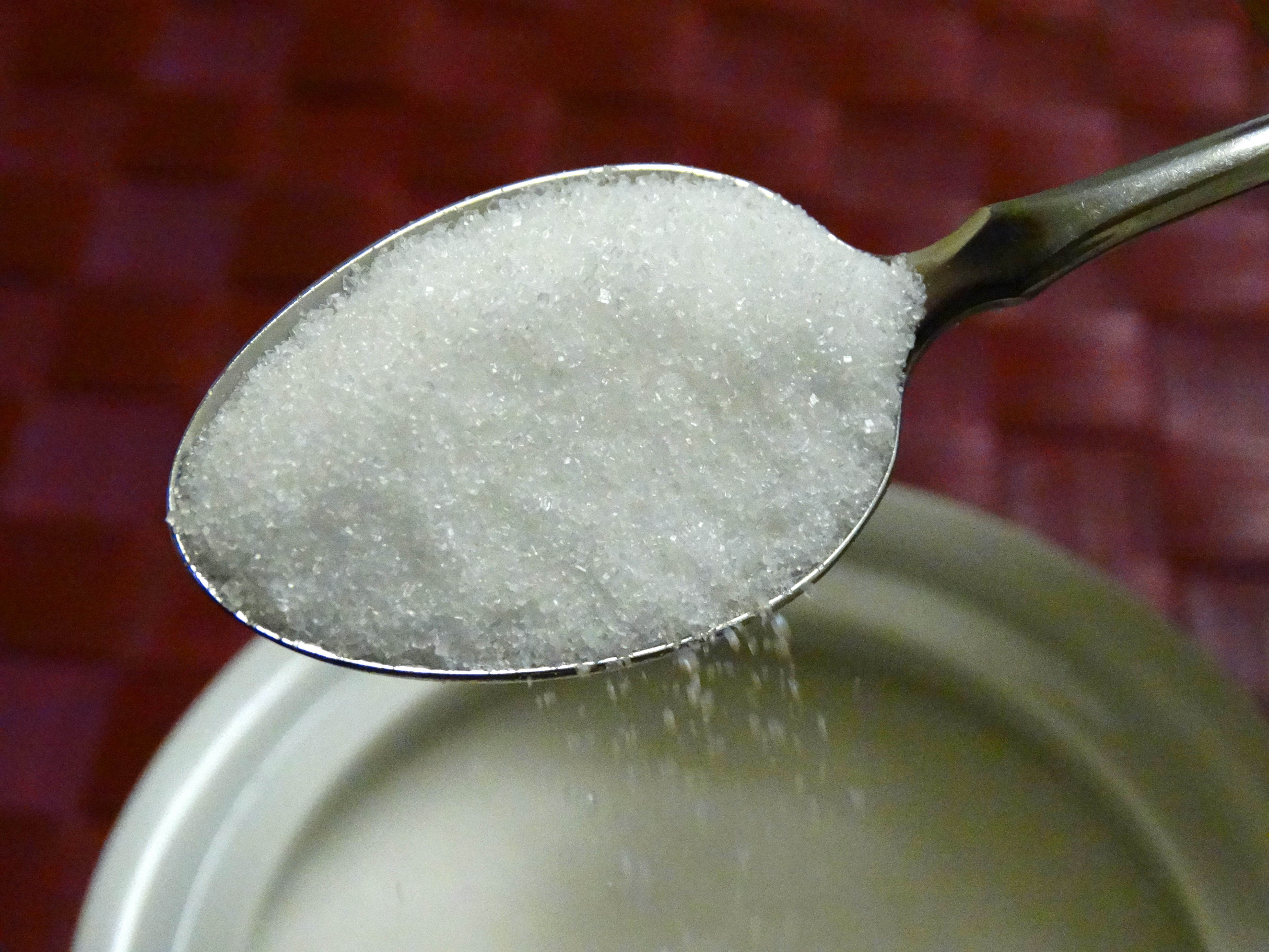trickle, sugar, close-up, focus on foreground, healthy eating, silver colored, white, freshness, still life, food, eating utensil, no people, food and drink, HD Wallpaper