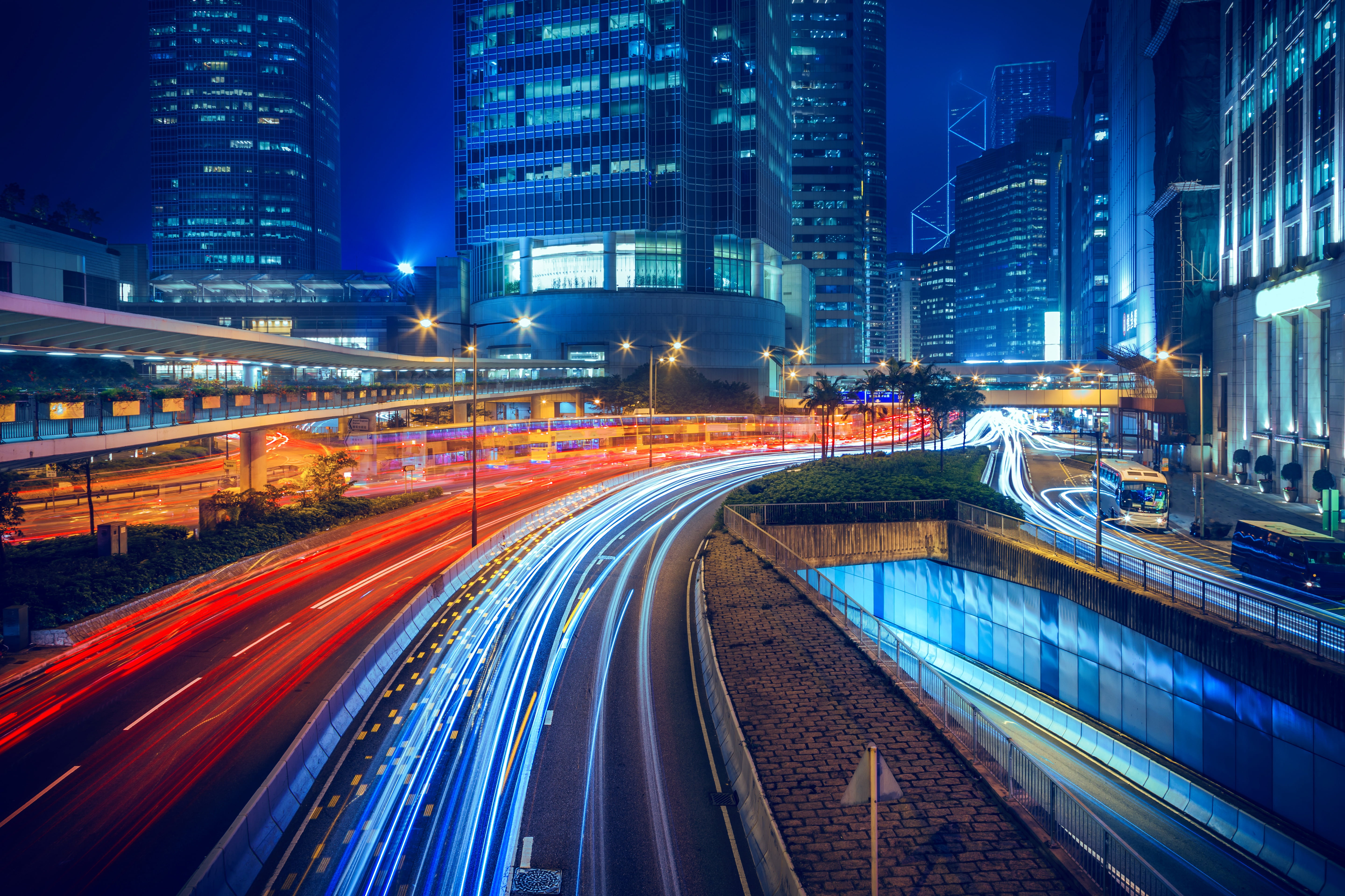 city, modern, traffic lights, lights, street light, urban, architecture, road, city lights, China, cyan, street, photography, skyscraper, 5K, vehicle, HD Wallpaper
